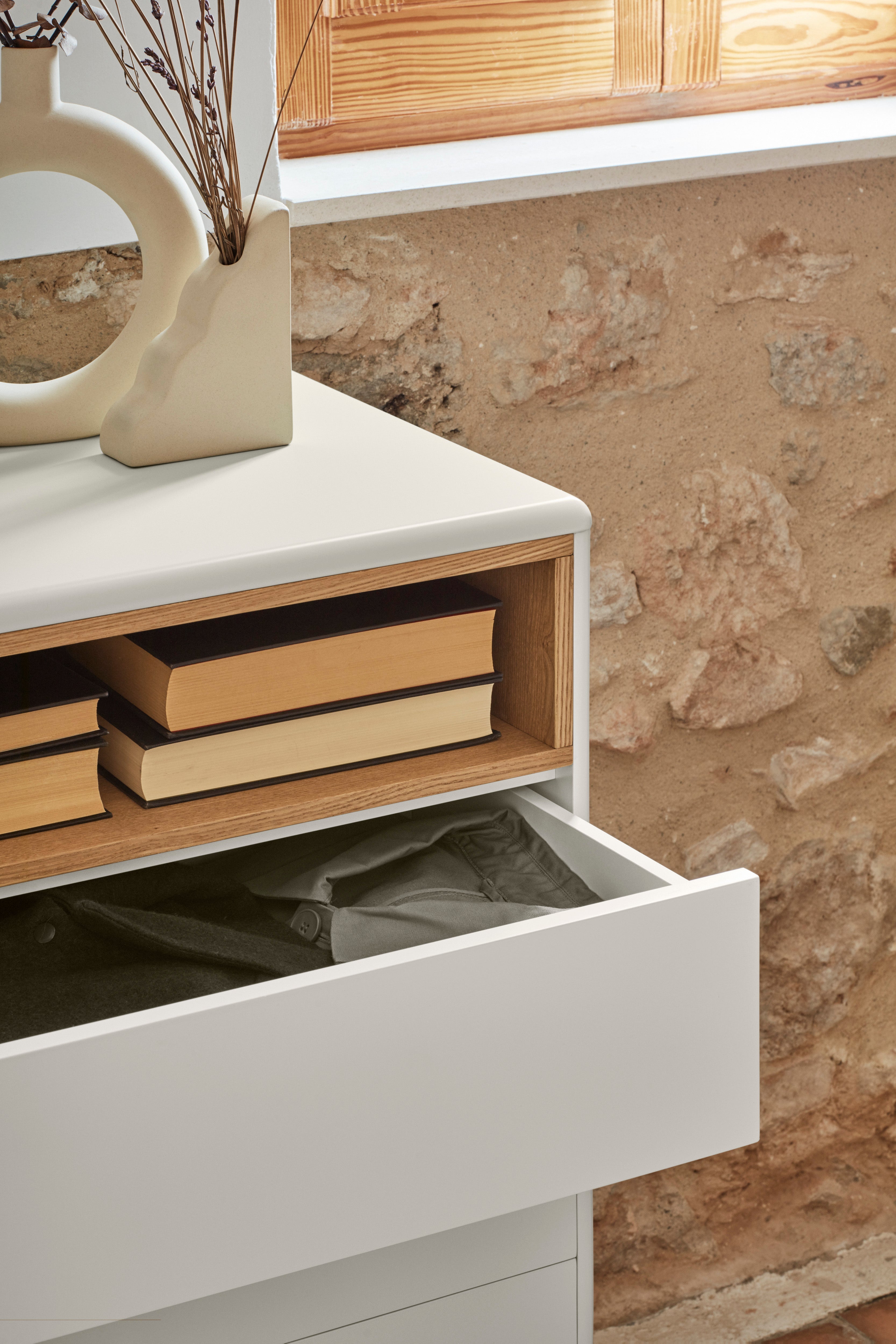 Commode 7 tiroirs 120x40 cm Corvo de Teulat crème