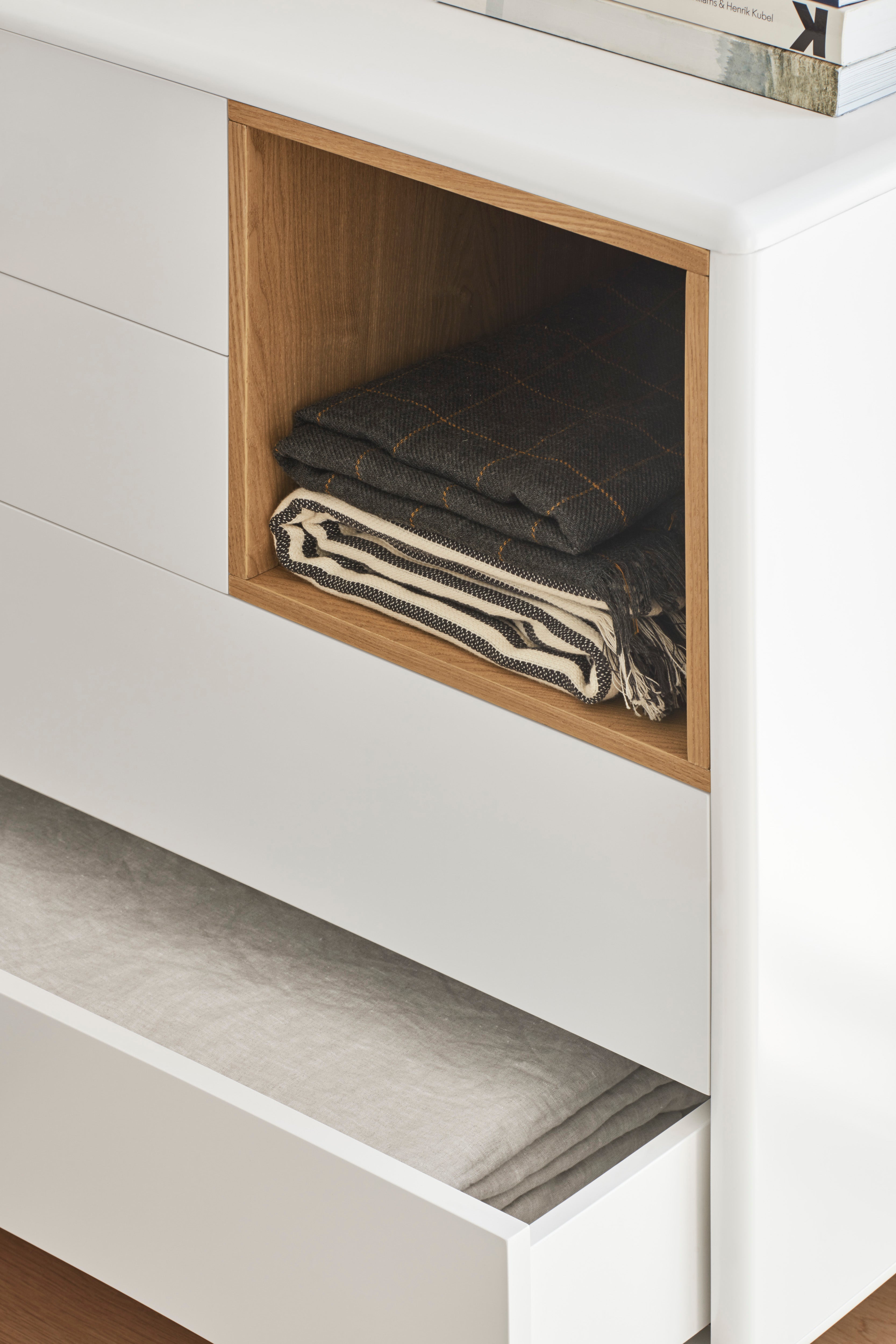 Commode 4 tiroirs 90x40 cm Corvo de Teulat crème
