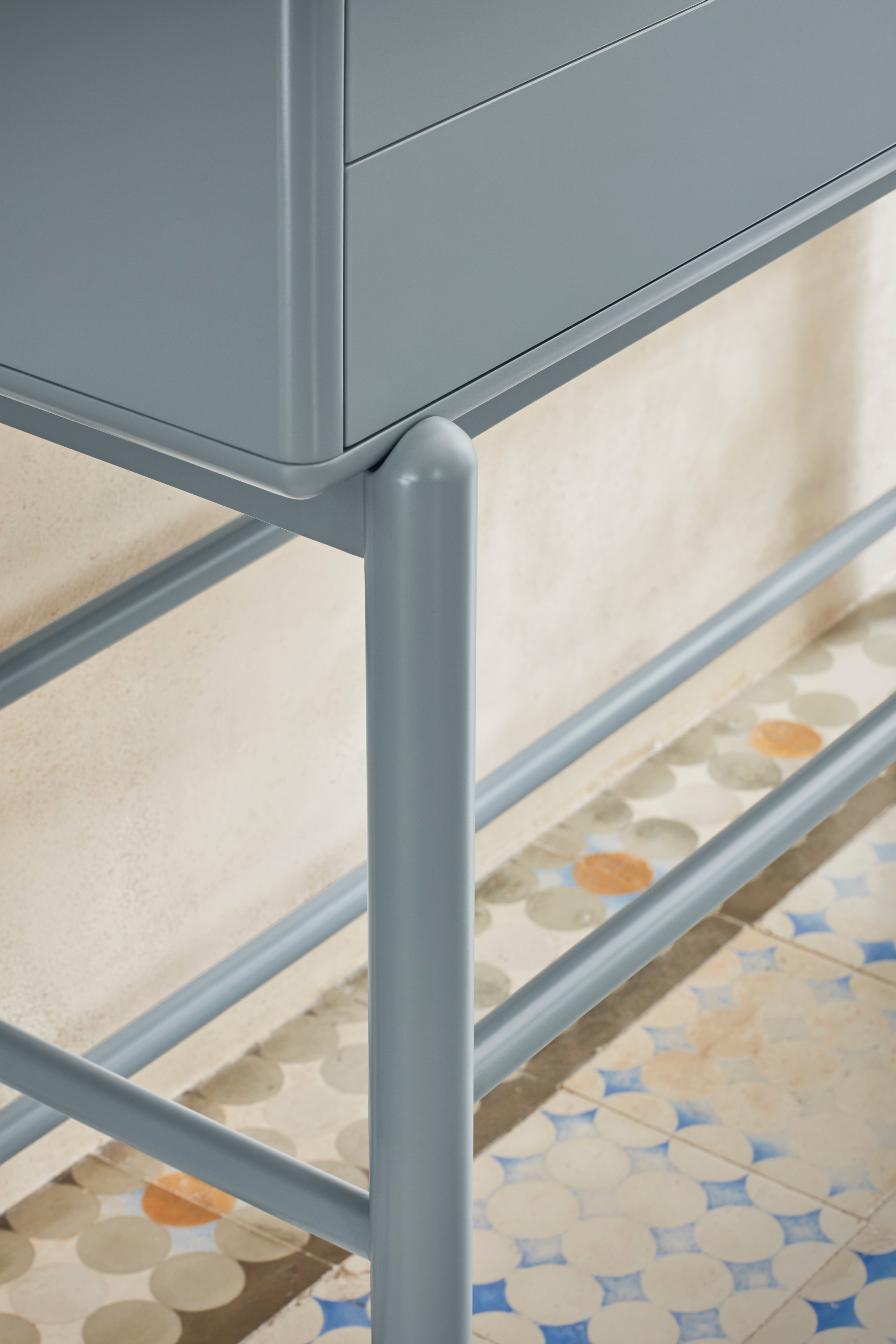 Console 2 tiroirs 120x35 cm Corvo de Teulat gris perle