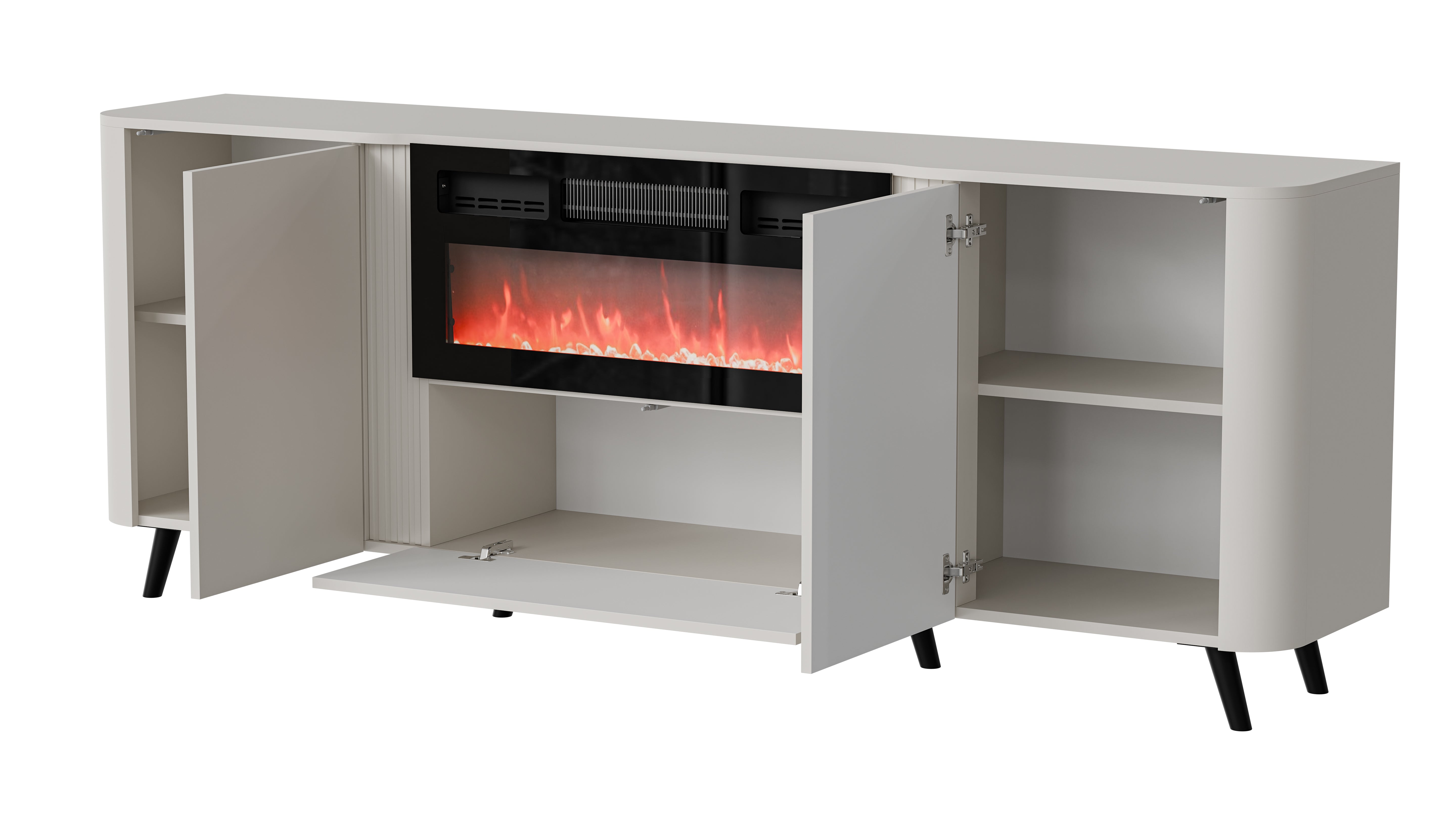 Buffet 3 portes avec cheminée intégrée Harmonie 200x75 cm