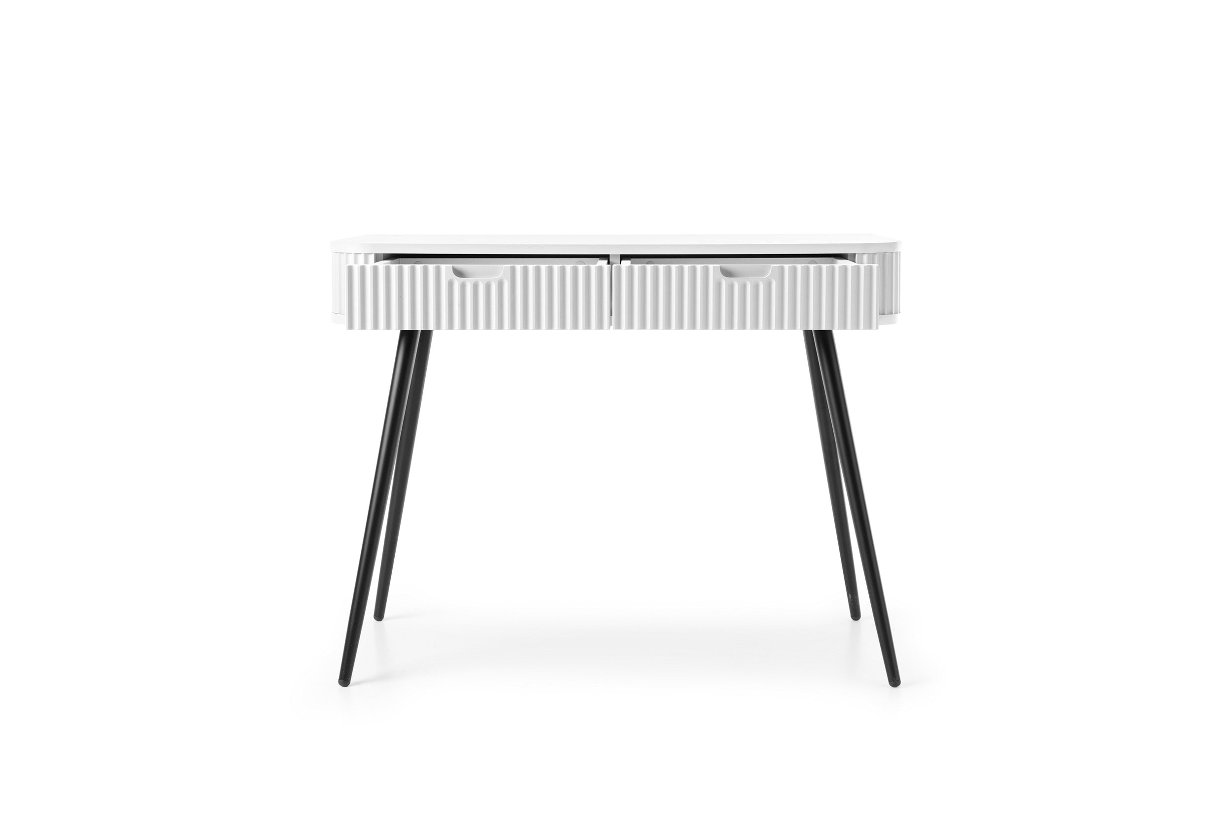 Console 2 tiroirs avec pieds en métal Calisio 103x80 cm