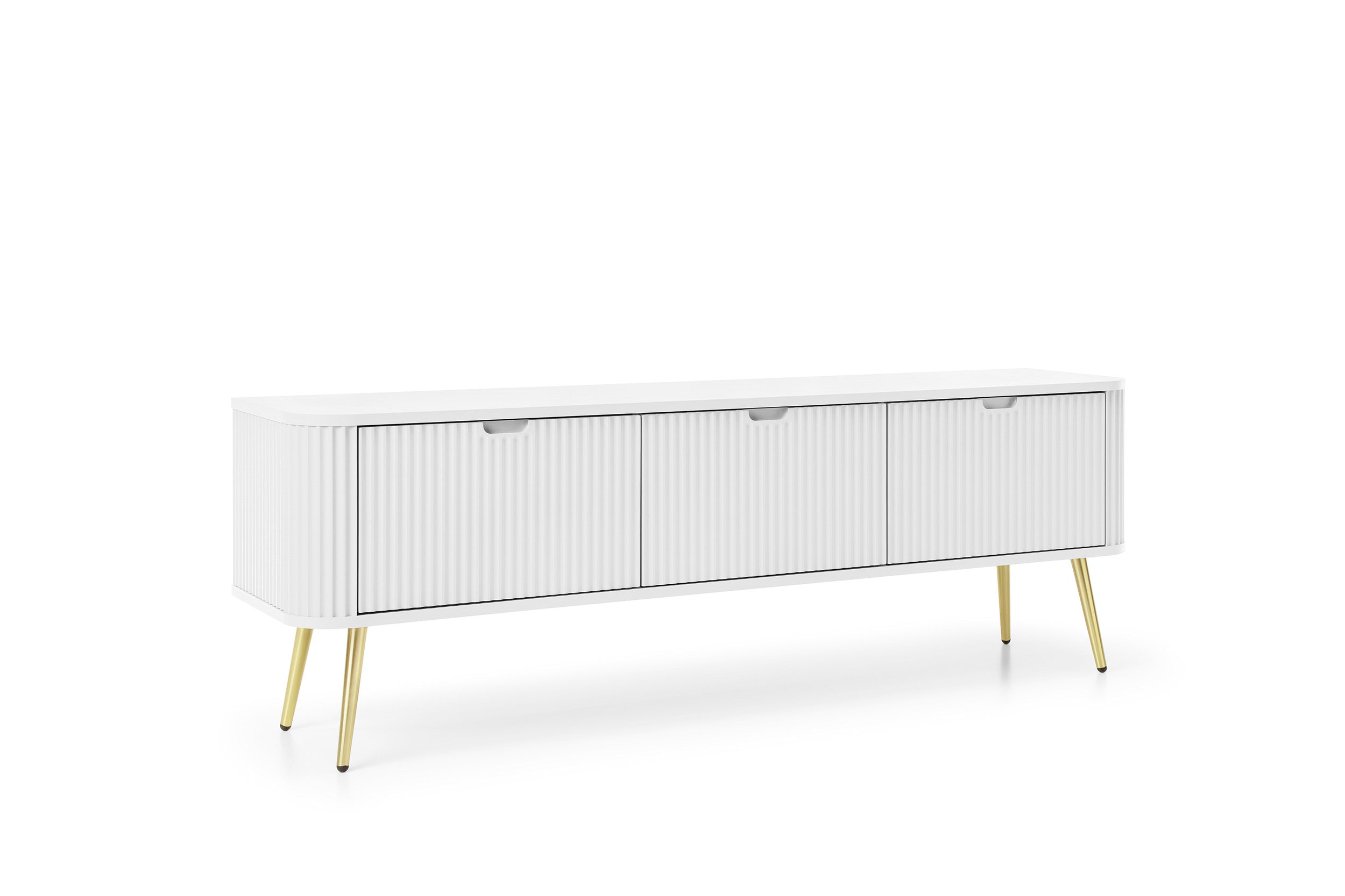 Meuble TV 3 portes avec pieds en métal Calisio 168x56 cm