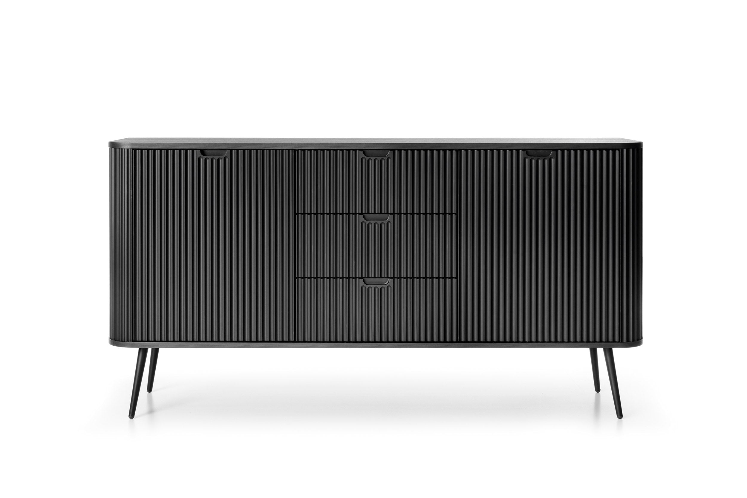 Buffet 2 portes 3 tiroirs avec pieds en métal Calisio 168x87 cm