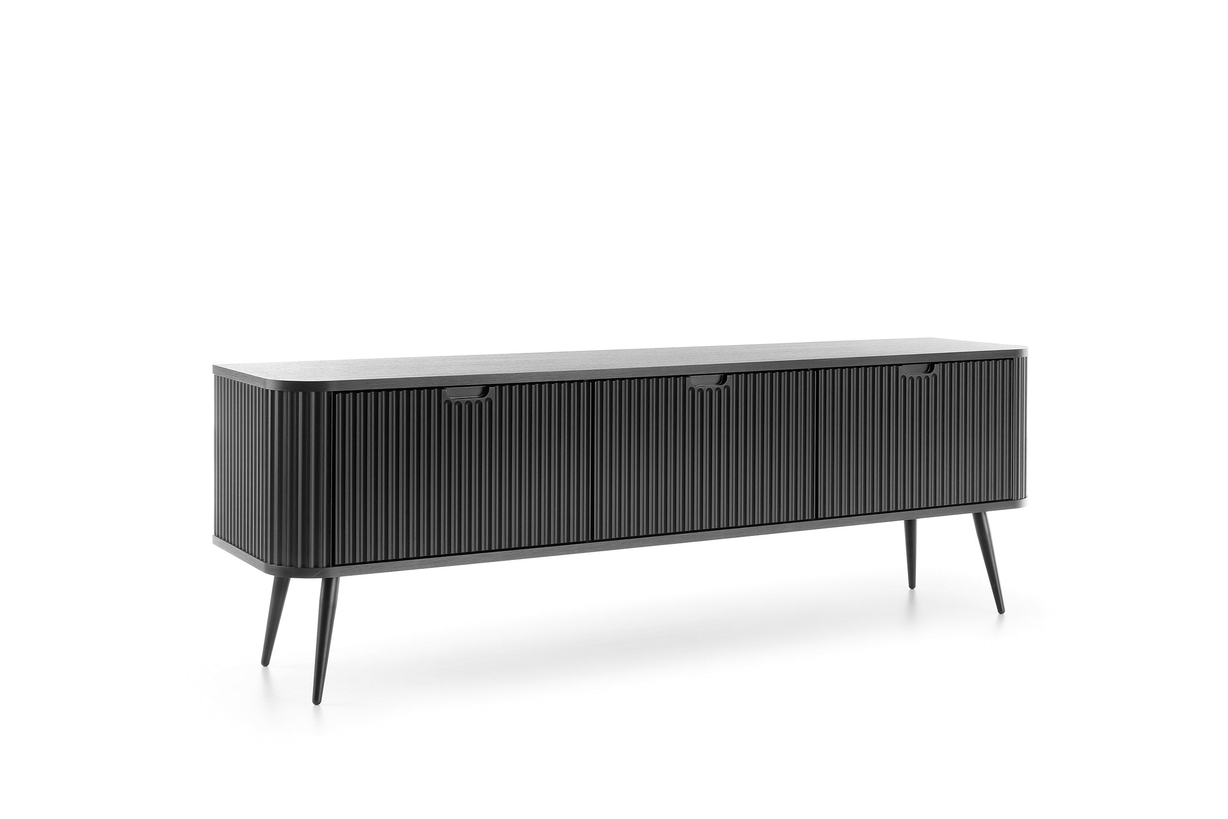 Meuble TV 3 portes avec pieds en métal Calisio 168x56 cm