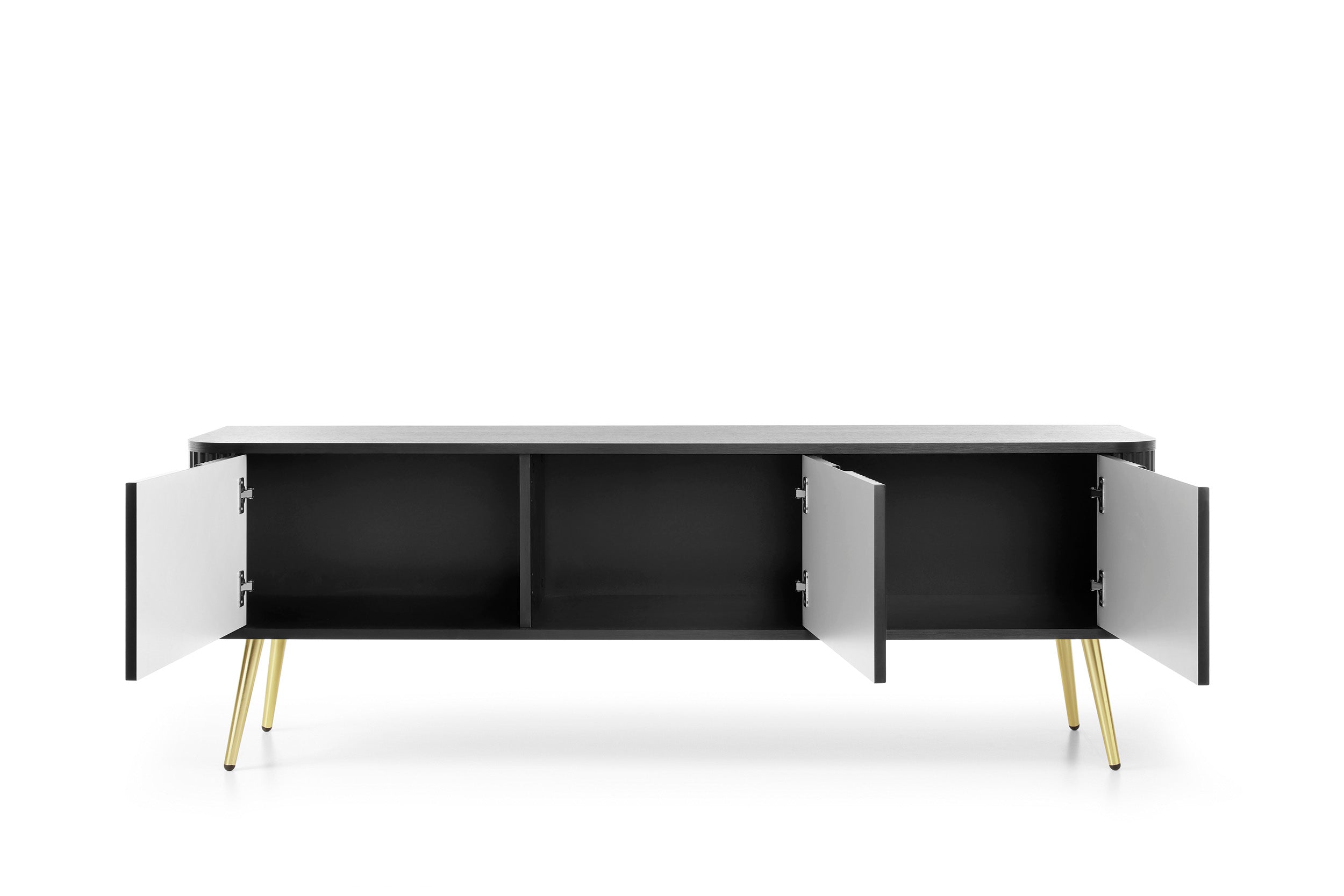Meuble TV 3 portes avec pieds en métal Calisio 168x56 cm