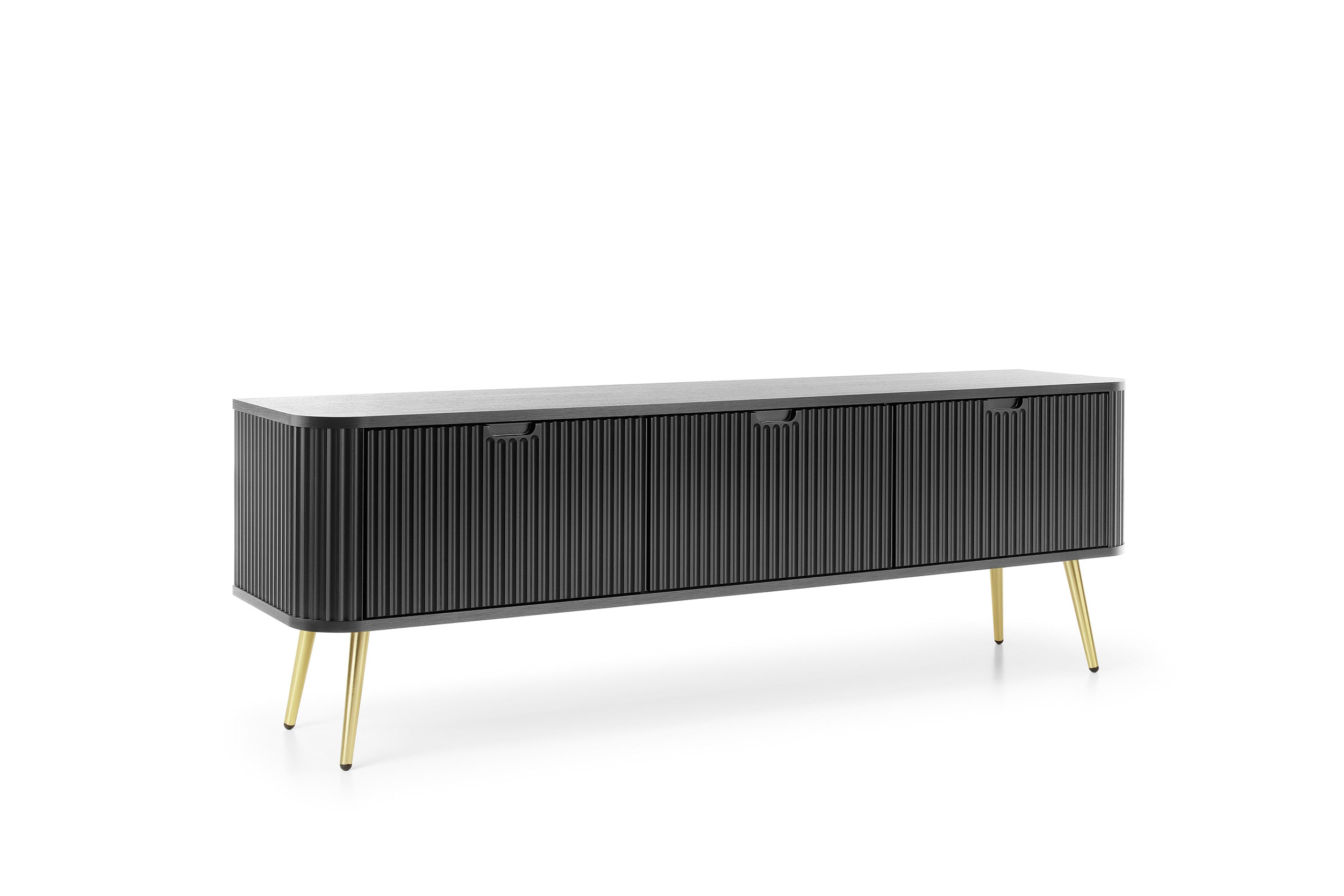 Meuble TV 3 portes avec pieds en métal Calisio 168x56 cm