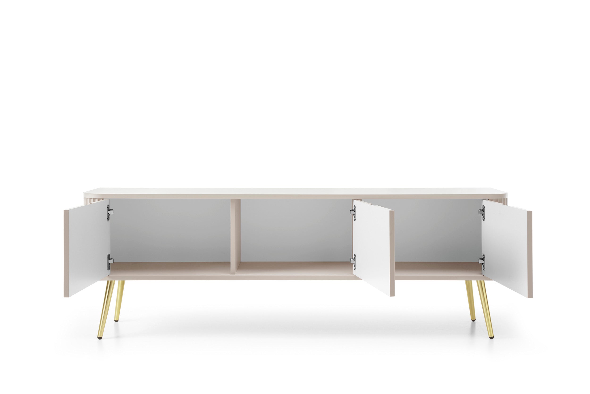 Meuble TV 3 portes avec pieds en métal Calisio 168x56 cm