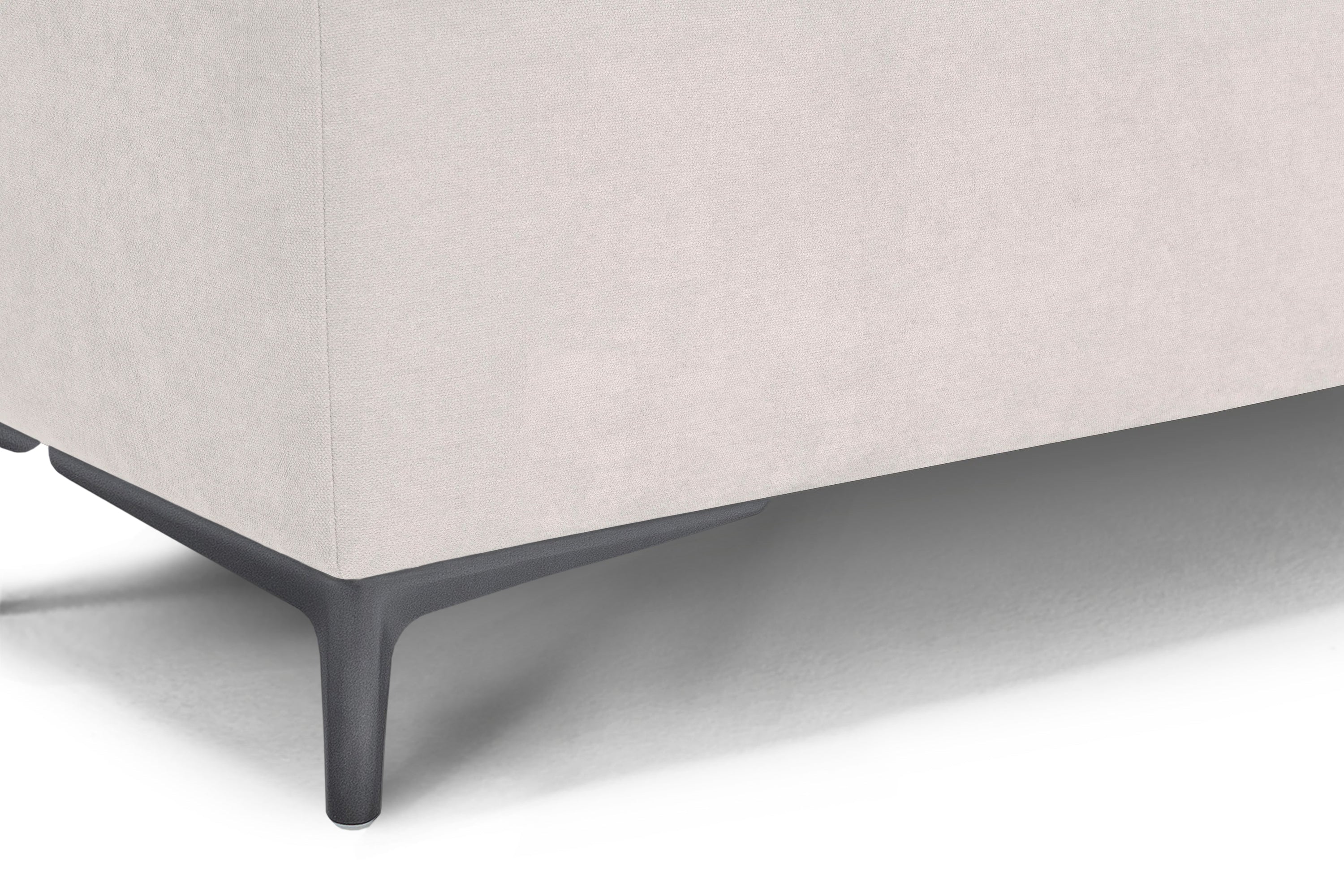 Banc CORBARA 110x50 cm rangement Made in Italy matelassé en tissu chenille beige