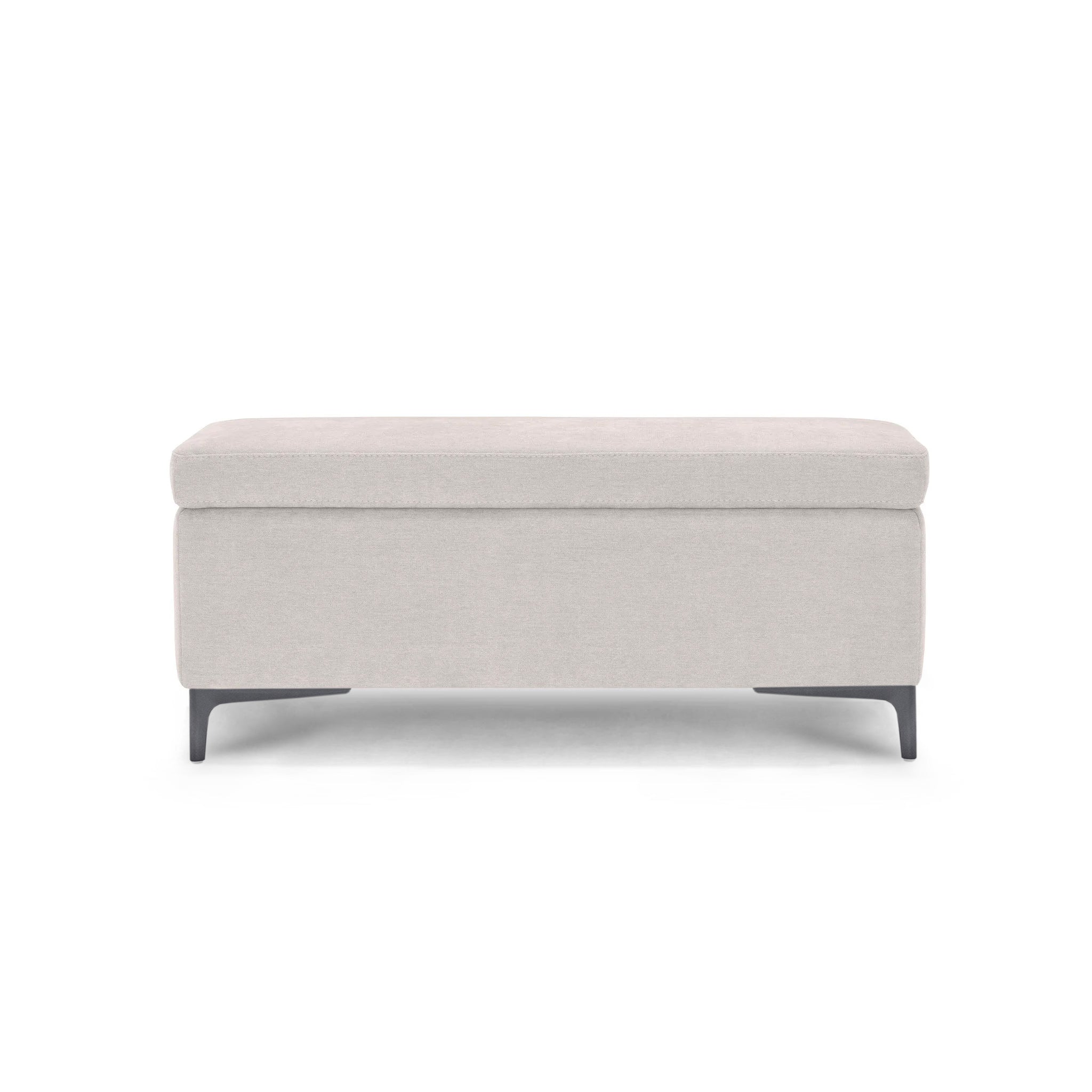 Banc AVIGLIANA 110x50 cm rangement Made in Italy en tissu chenille beige