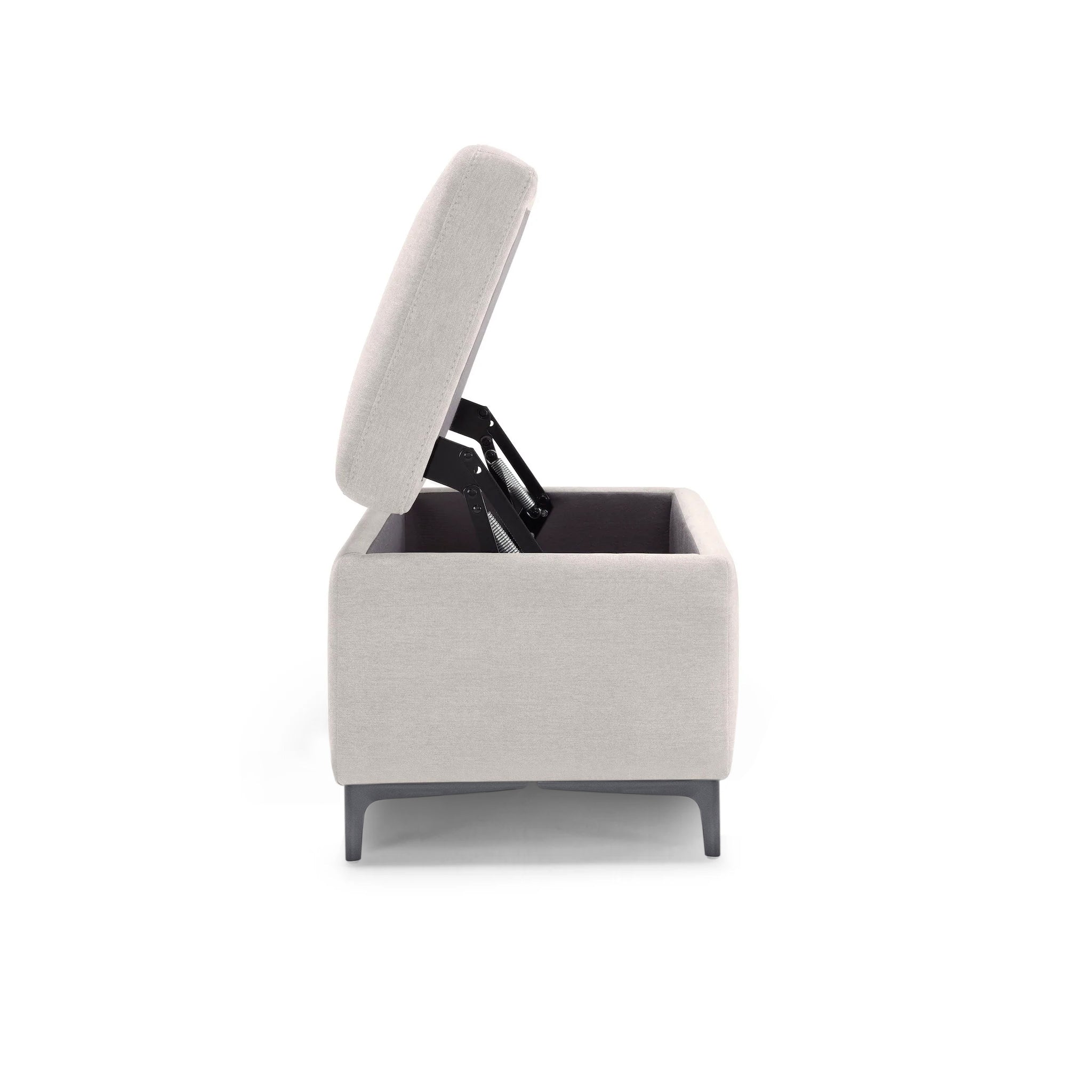 Banc AVIGLIANA 110x50 cm rangement Made in Italy en tissu chenille beige