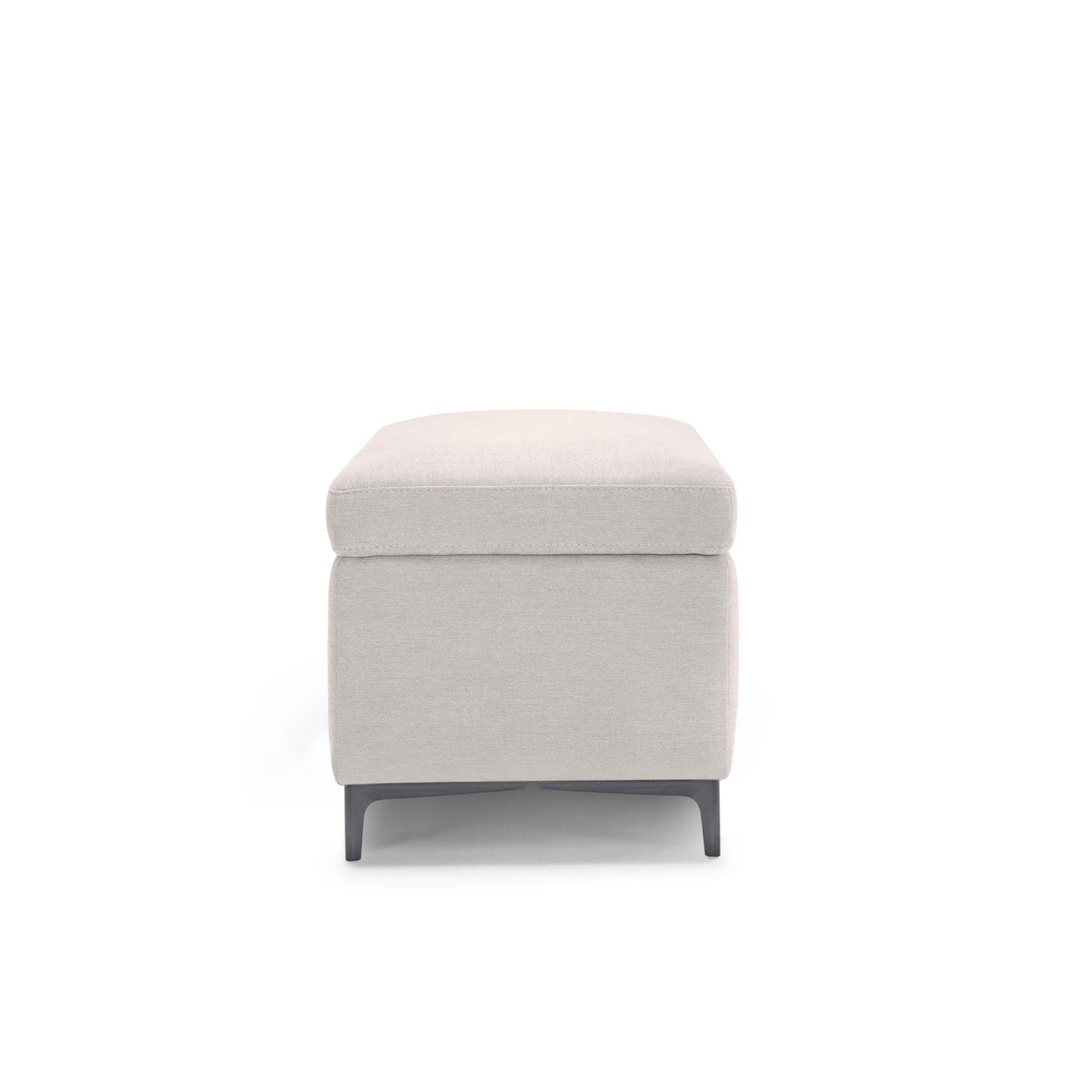 Banc AVIGLIANA 110x50 cm rangement Made in Italy en tissu chenille beige