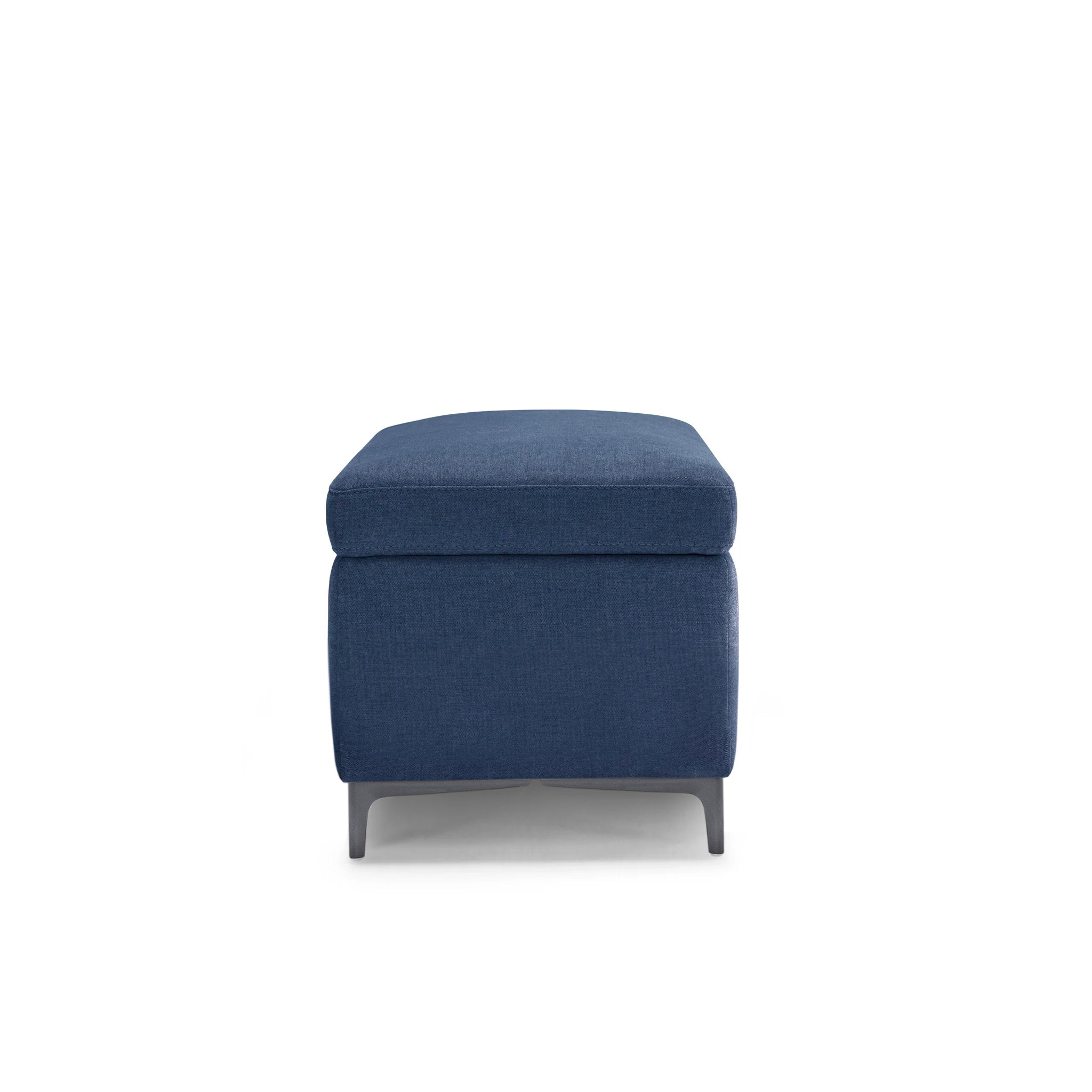 Banc AVIGLIANA 110x50 cm rangement Made in Italy en tissu chenille bleu