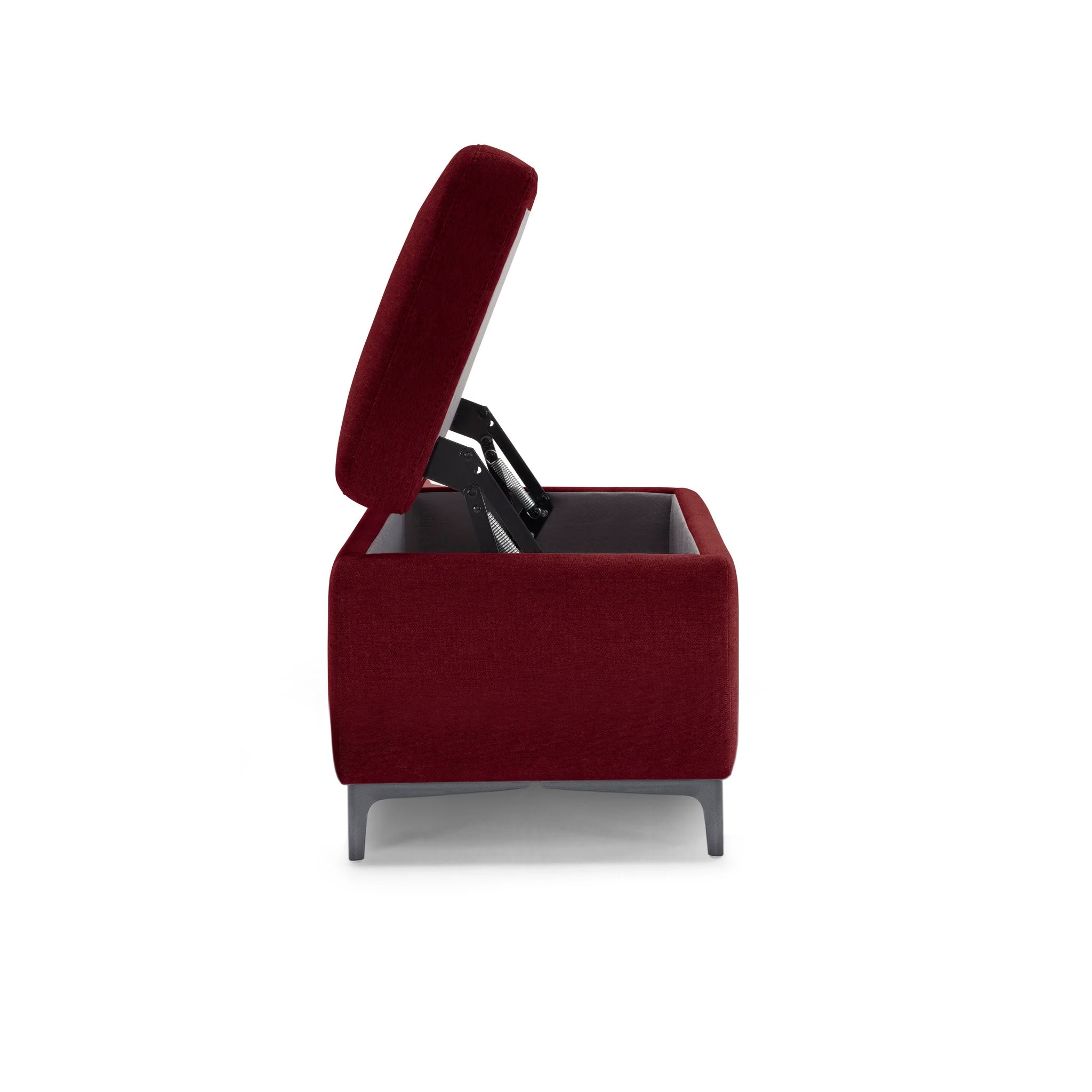 Banc AVIGLIANA 110x50 cm rangement Made in Italy en tissu chenille bordeaux