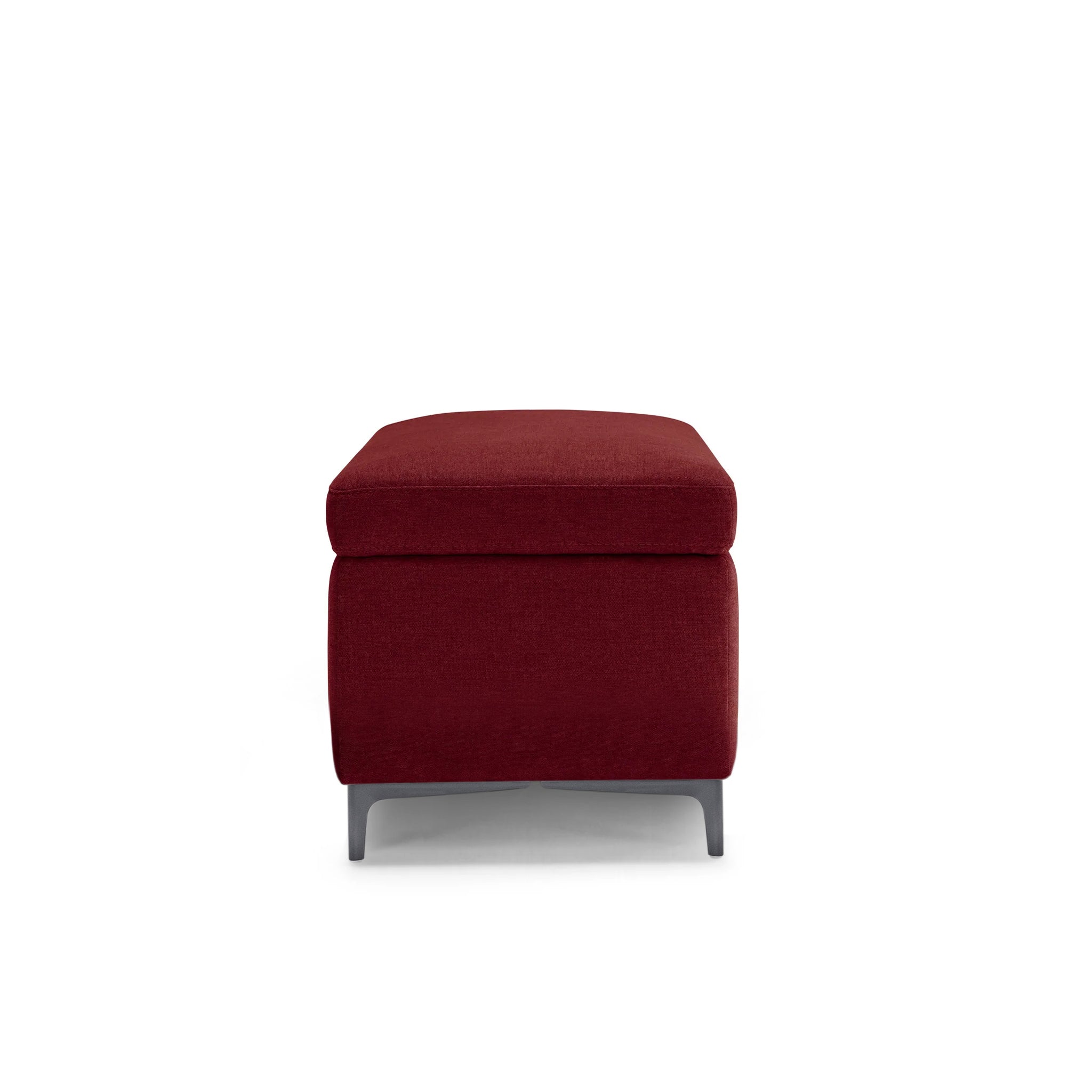 Banc AVIGLIANA 110x50 cm rangement Made in Italy en tissu chenille bordeaux
