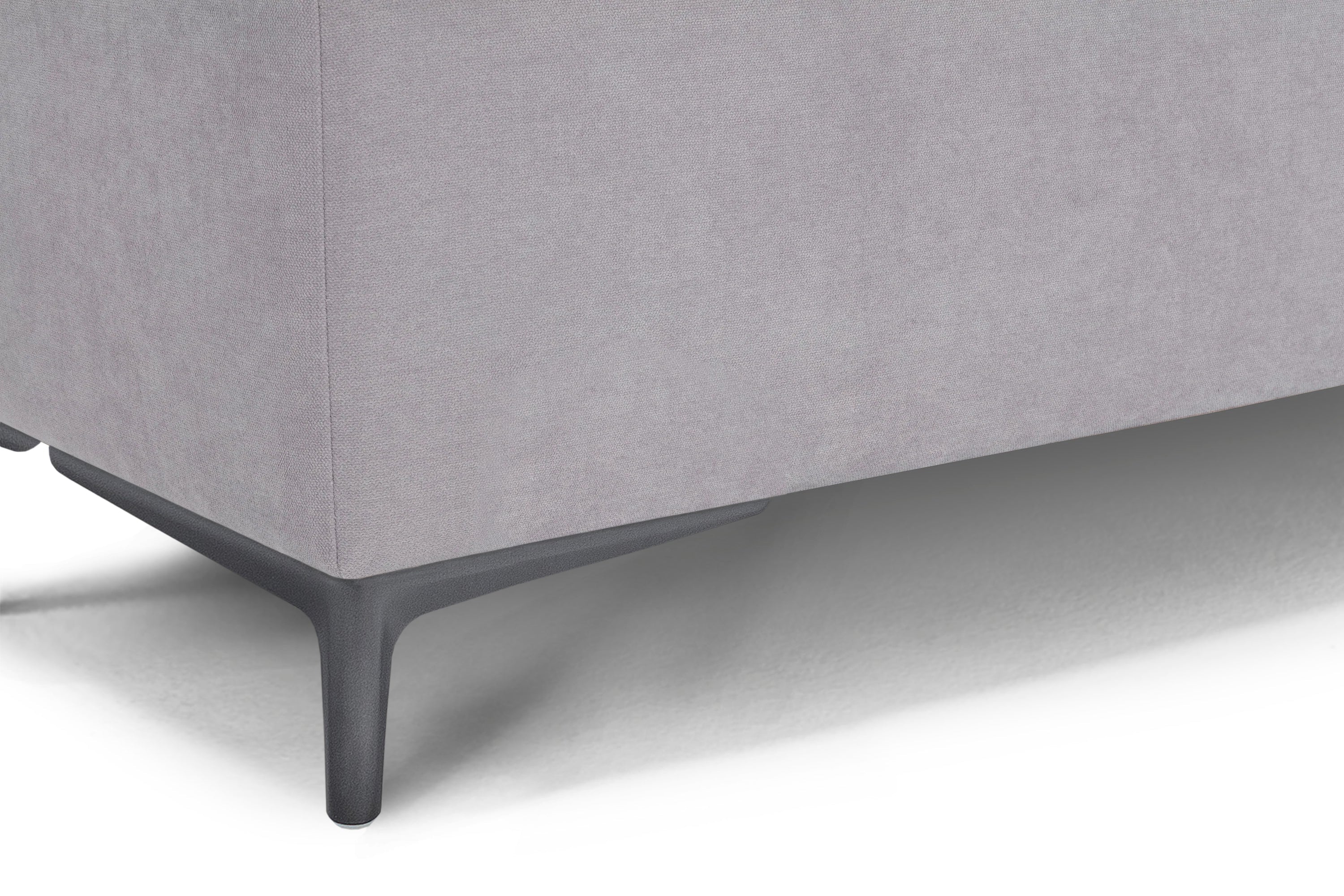 Banc CORBARA 110x50 cm rangement Made in Italy matelassé en tissu chenille gris clair
