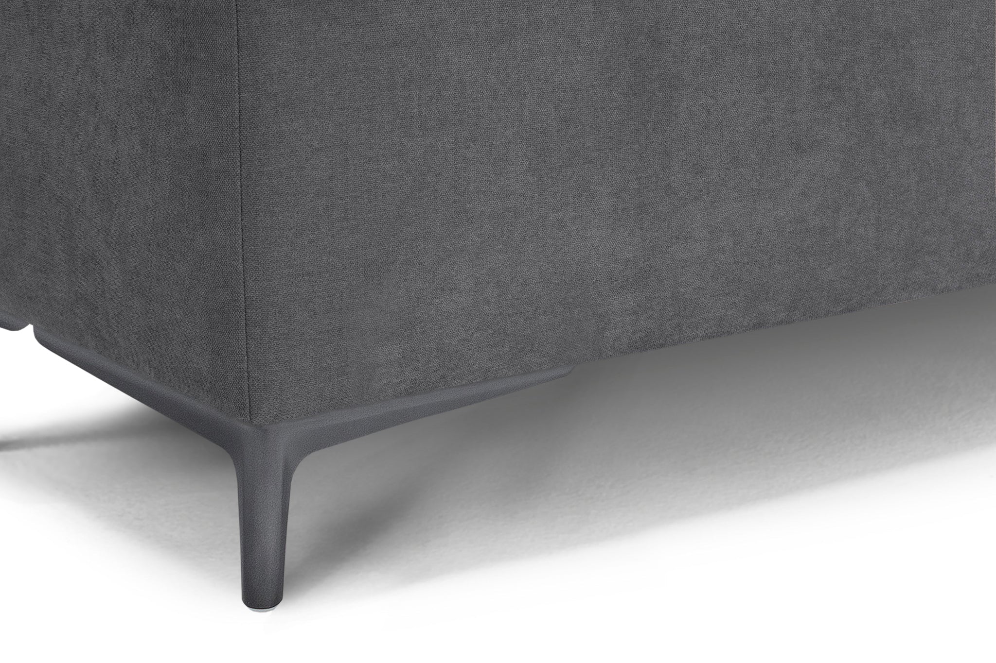 Banc CORBARA 110x50 cm rangement Made in Italy matelassé en tissu chenille gris foncé