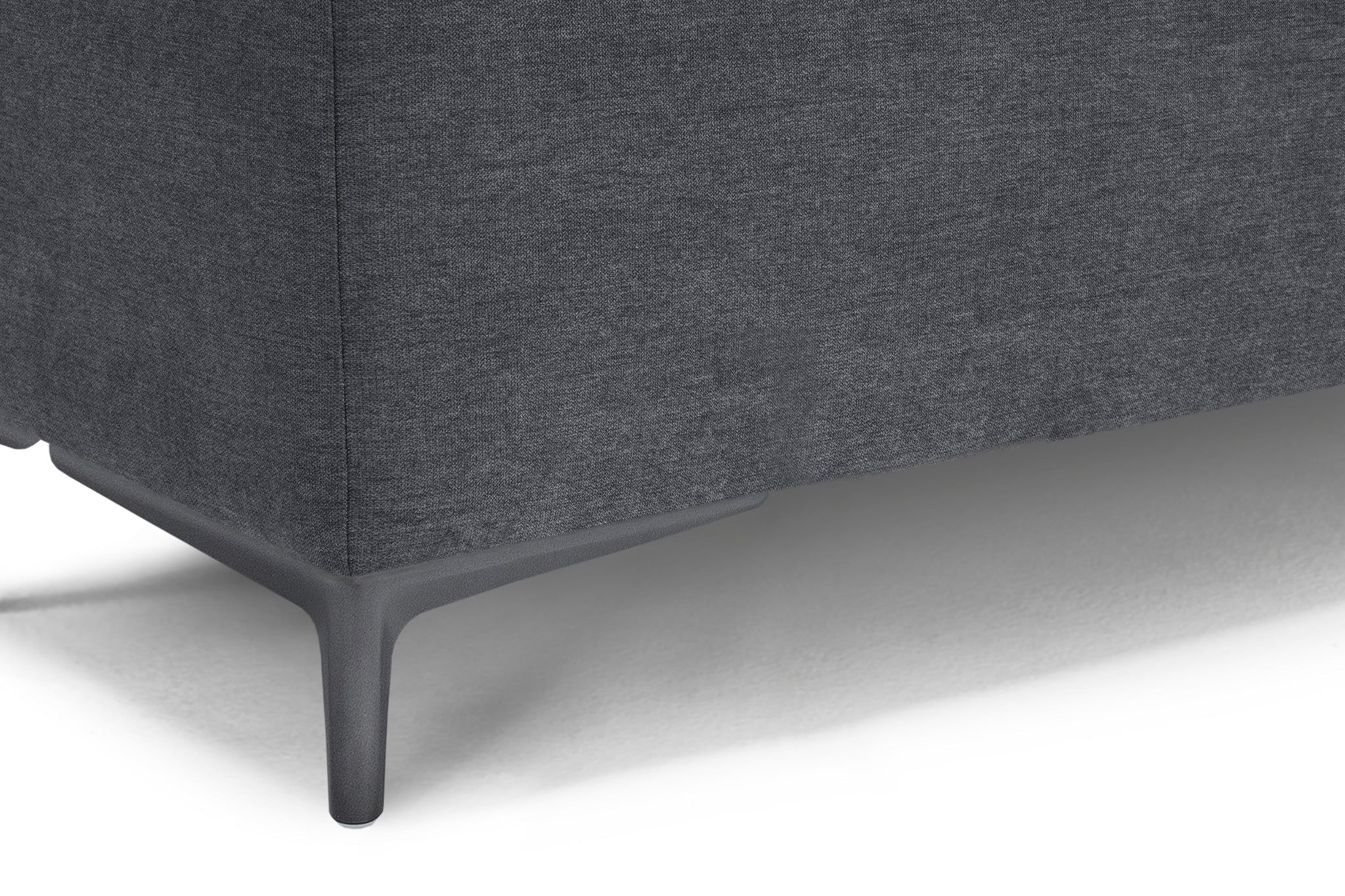 Banc AVIGLIANA 110x50 cm rangement Made in Italy en tissu chenille gris foncé