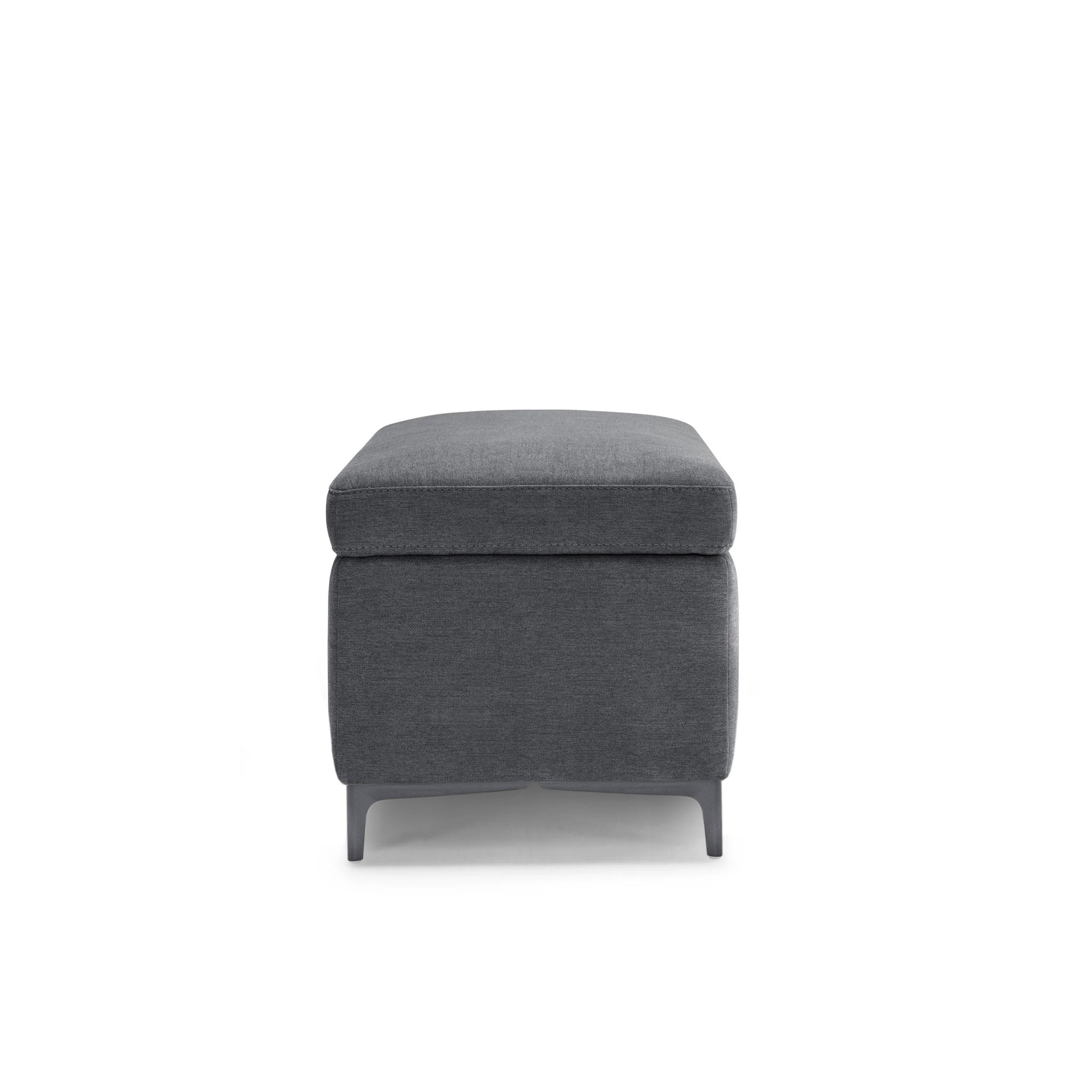 Banc AVIGLIANA 110x50 cm rangement Made in Italy en tissu chenille gris foncé