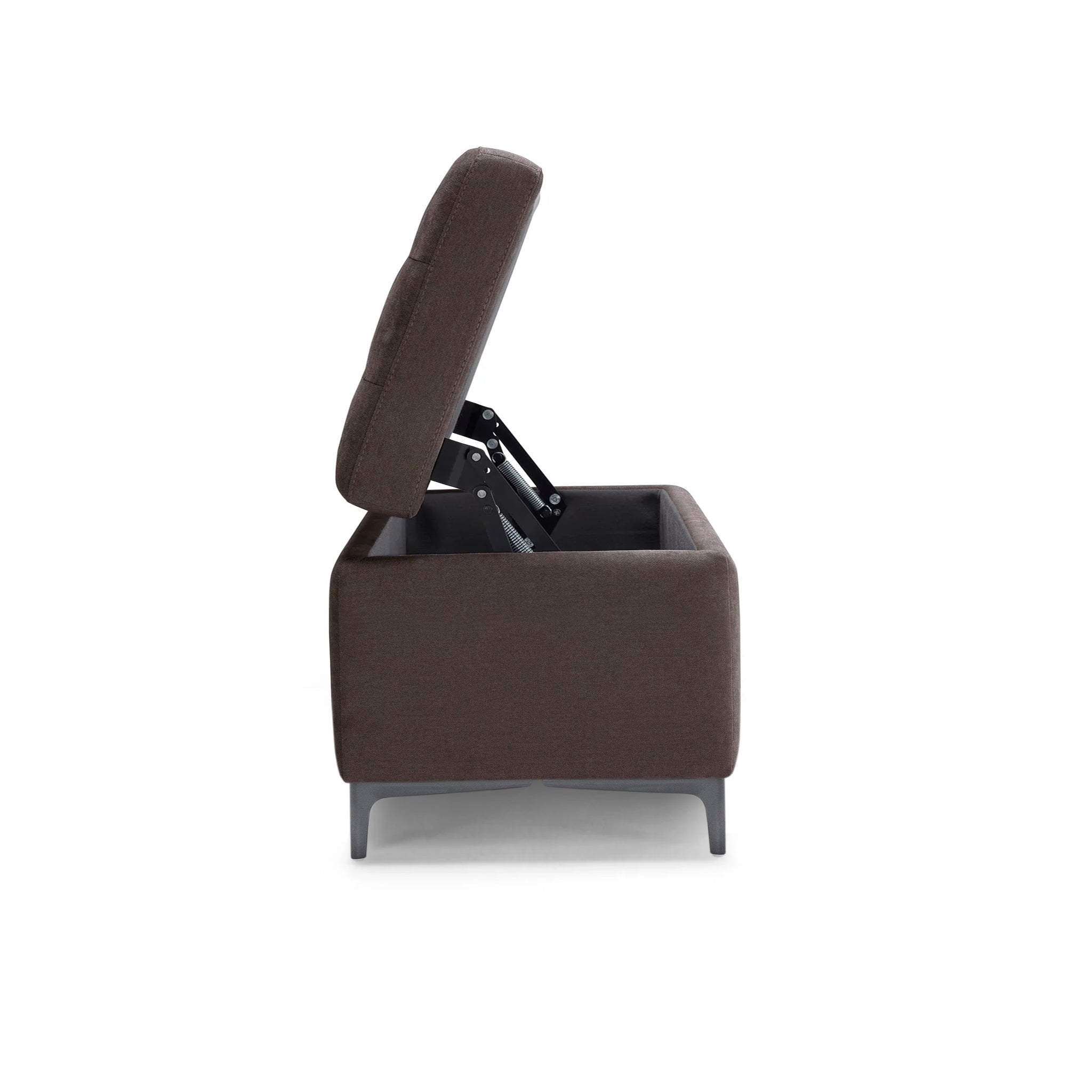 Banc CORBARA 110x50 cm rangement Made in Italy matelassé en tissu chenille marron