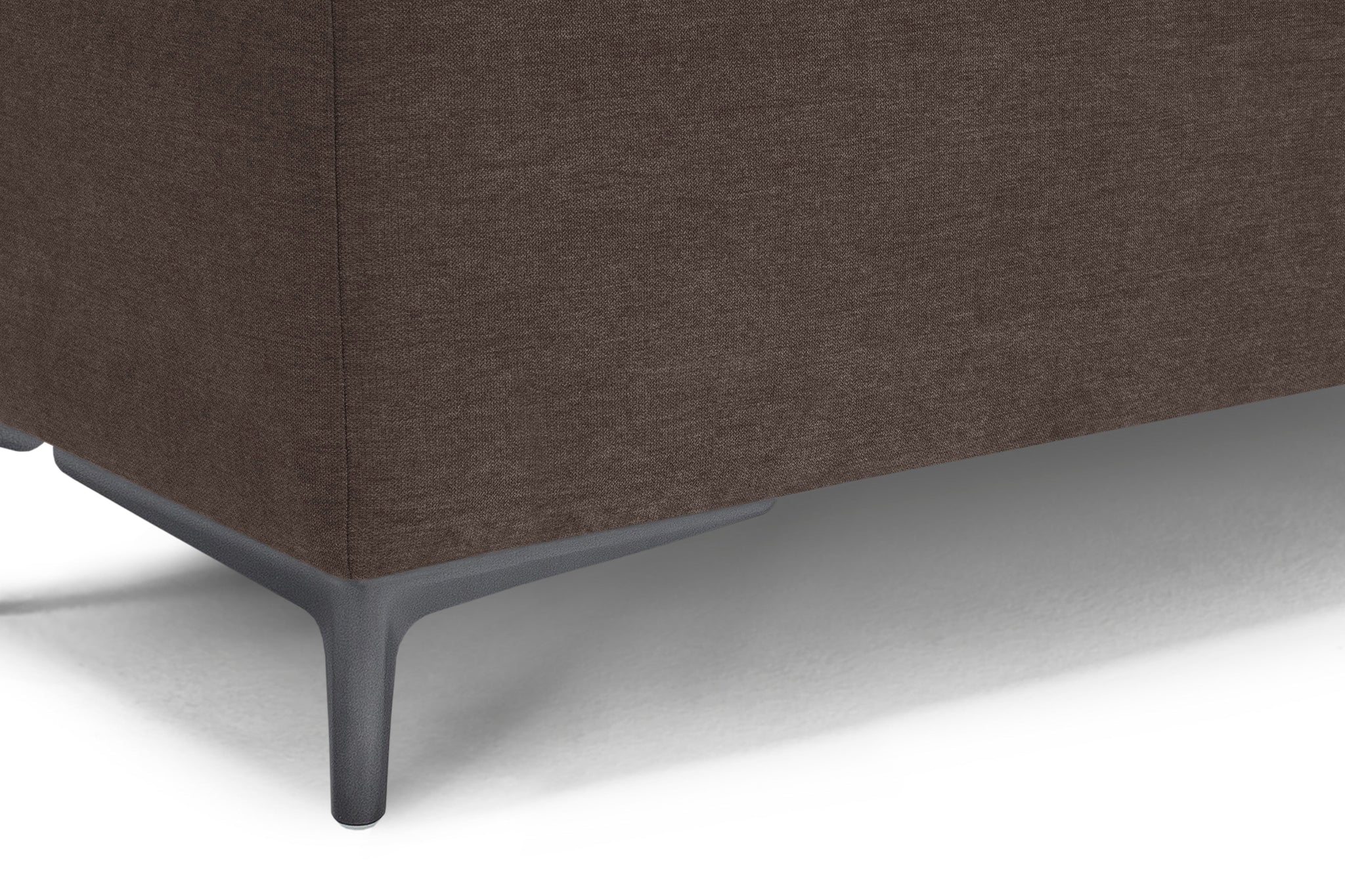 Banc AVIGLIANA 110x50 cm rangement Made in Italy en tissu chenille marron