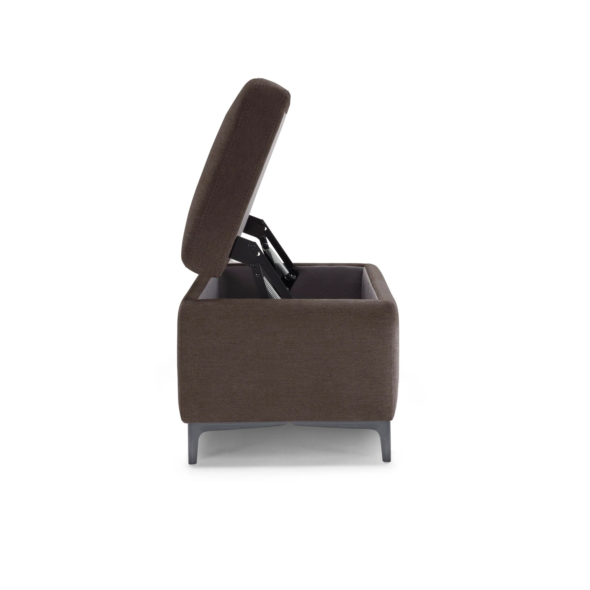 Banc AVIGLIANA 110x50 cm rangement Made in Italy en tissu chenille marron