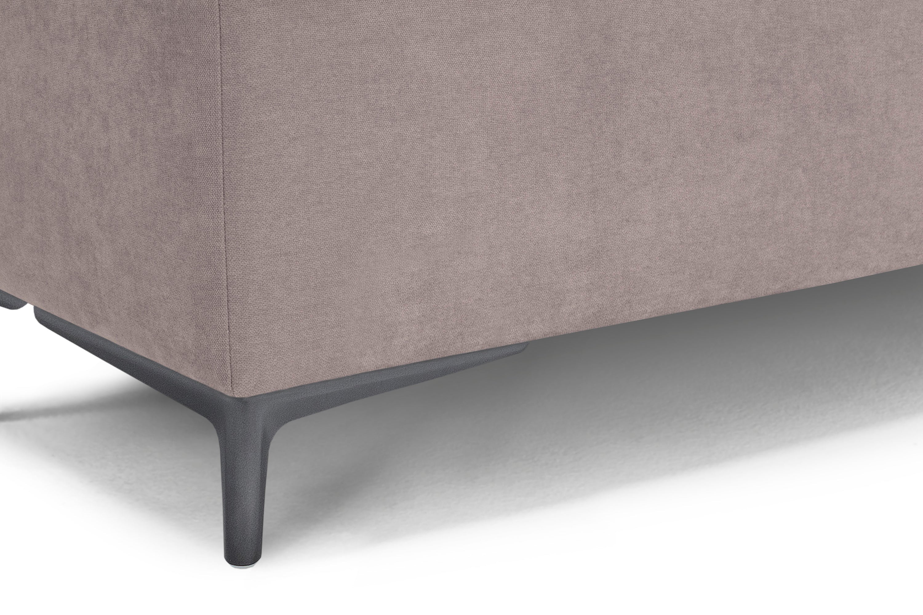 Banc CORBARA 110x50 cm rangement Made in Italy matelassé en tissu chenille gris tourterelle