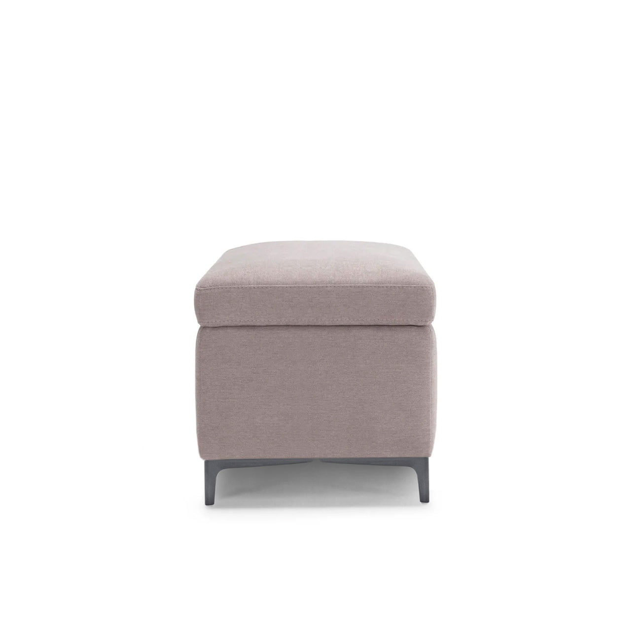 Banc AVIGLIANA 110x50 cm rangement Made in Italy en tissu chenille gris tourterelle