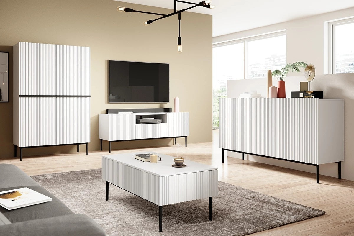 Buffet 2 portes 100 x 160 cm Nicole avec pied en métal noir
