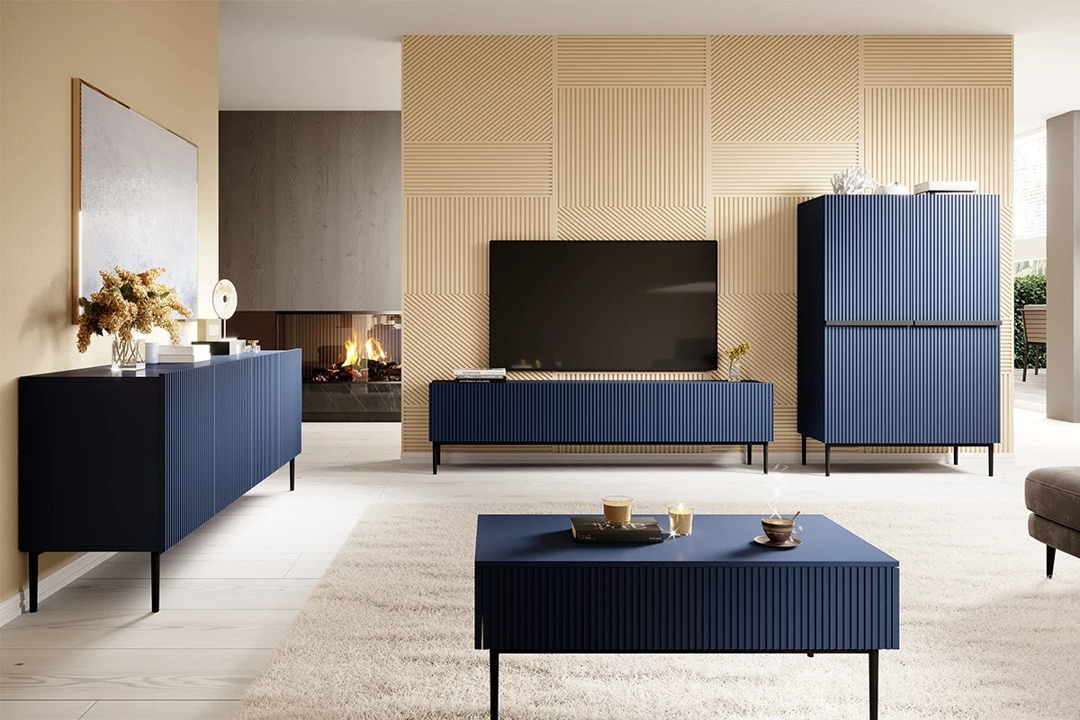 Buffet 2 portes 100 x 160 cm Nicole avec pied en métal noir