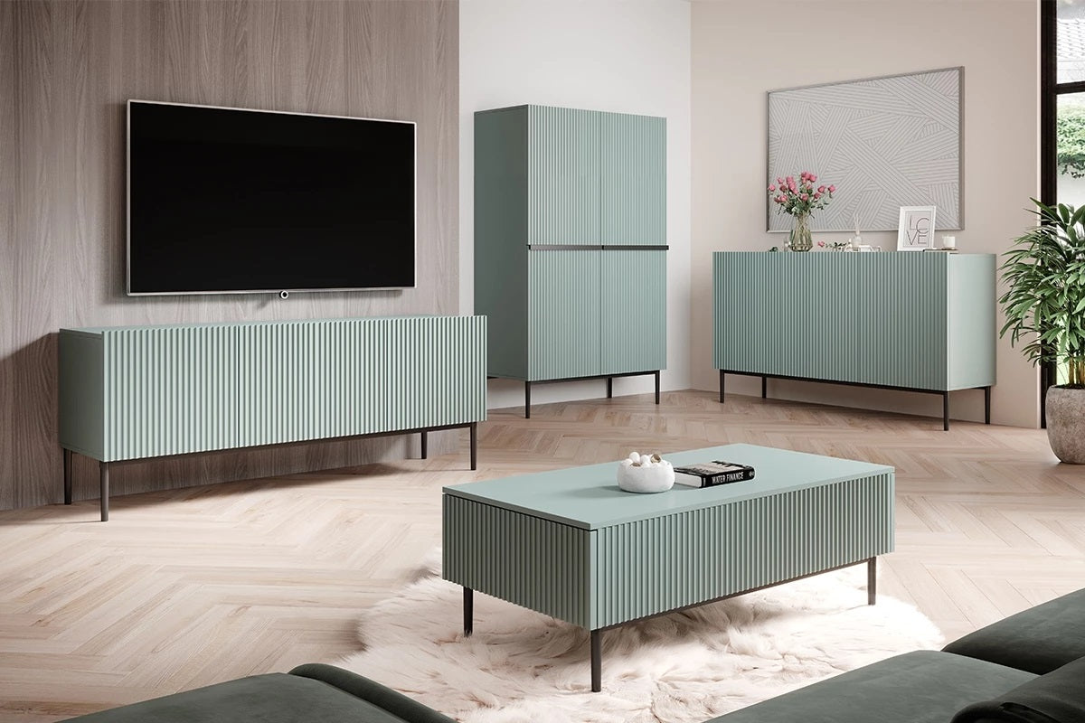 Buffet 2 portes 100 x 160 cm Nicole avec pied en métal noir