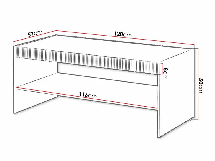 Table basse Bijou 120x50 cm