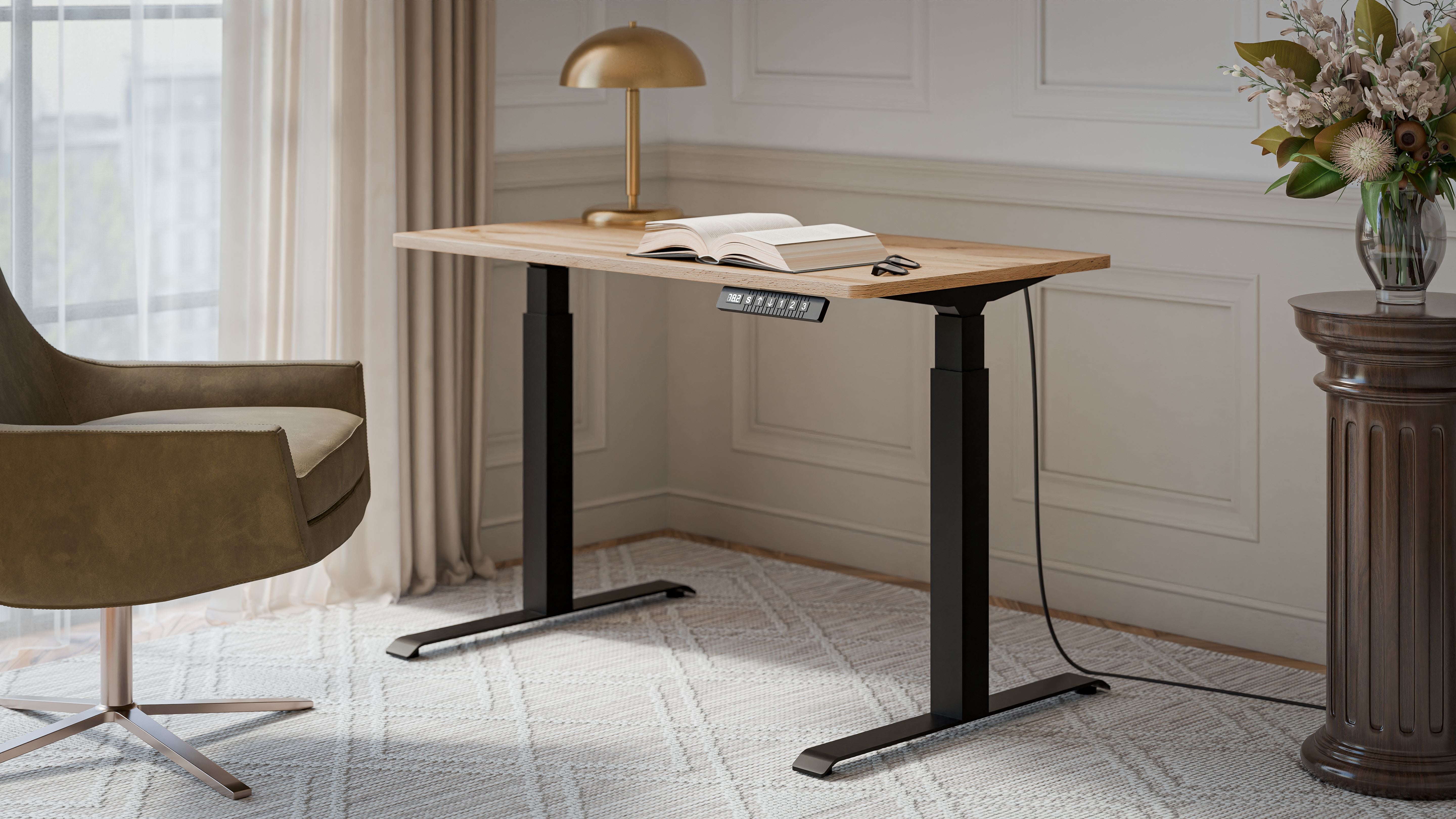 Bureau réglable avec pied en métal Cocoon