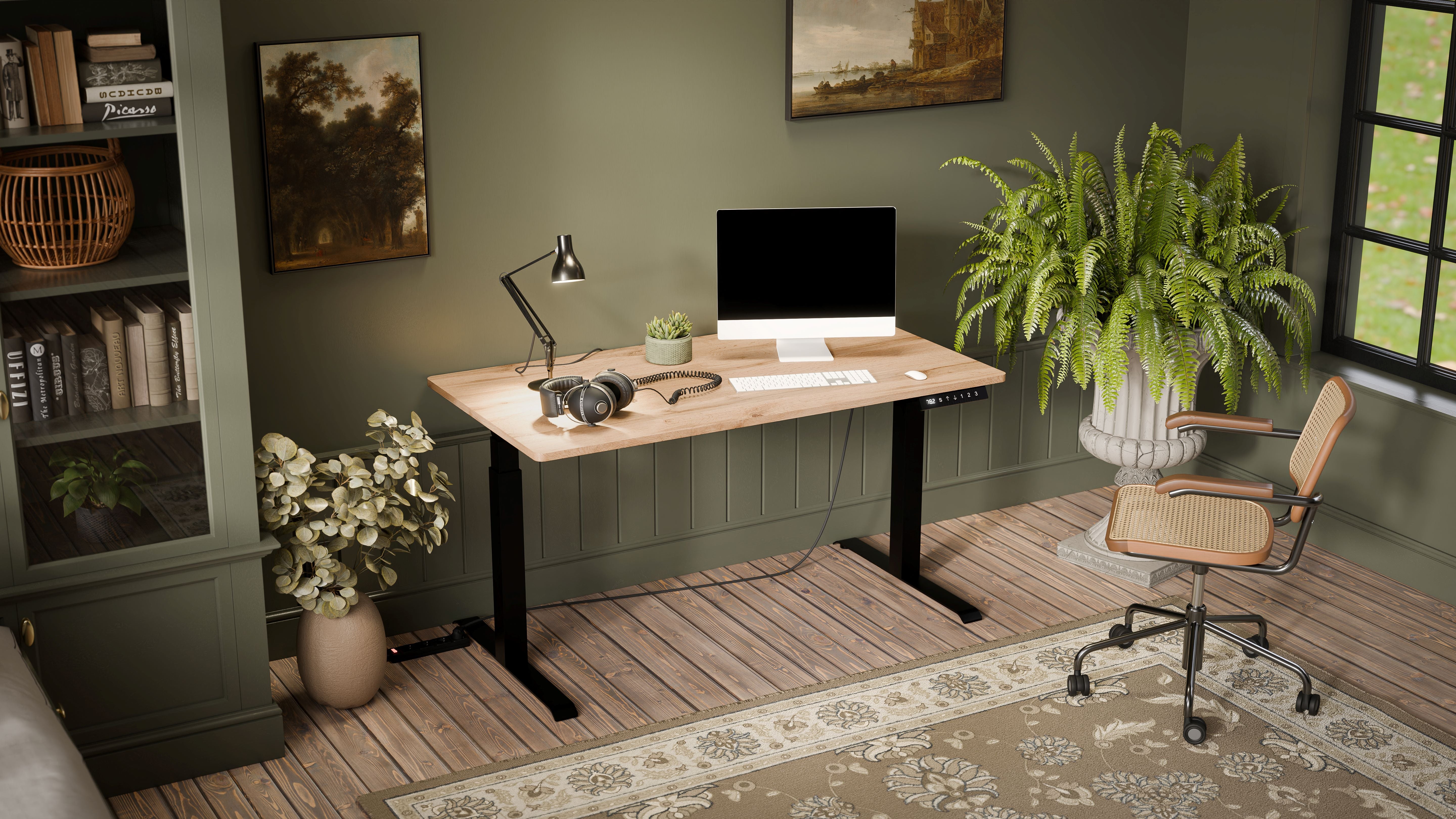 Bureau réglable avec pied en métal Cocoon