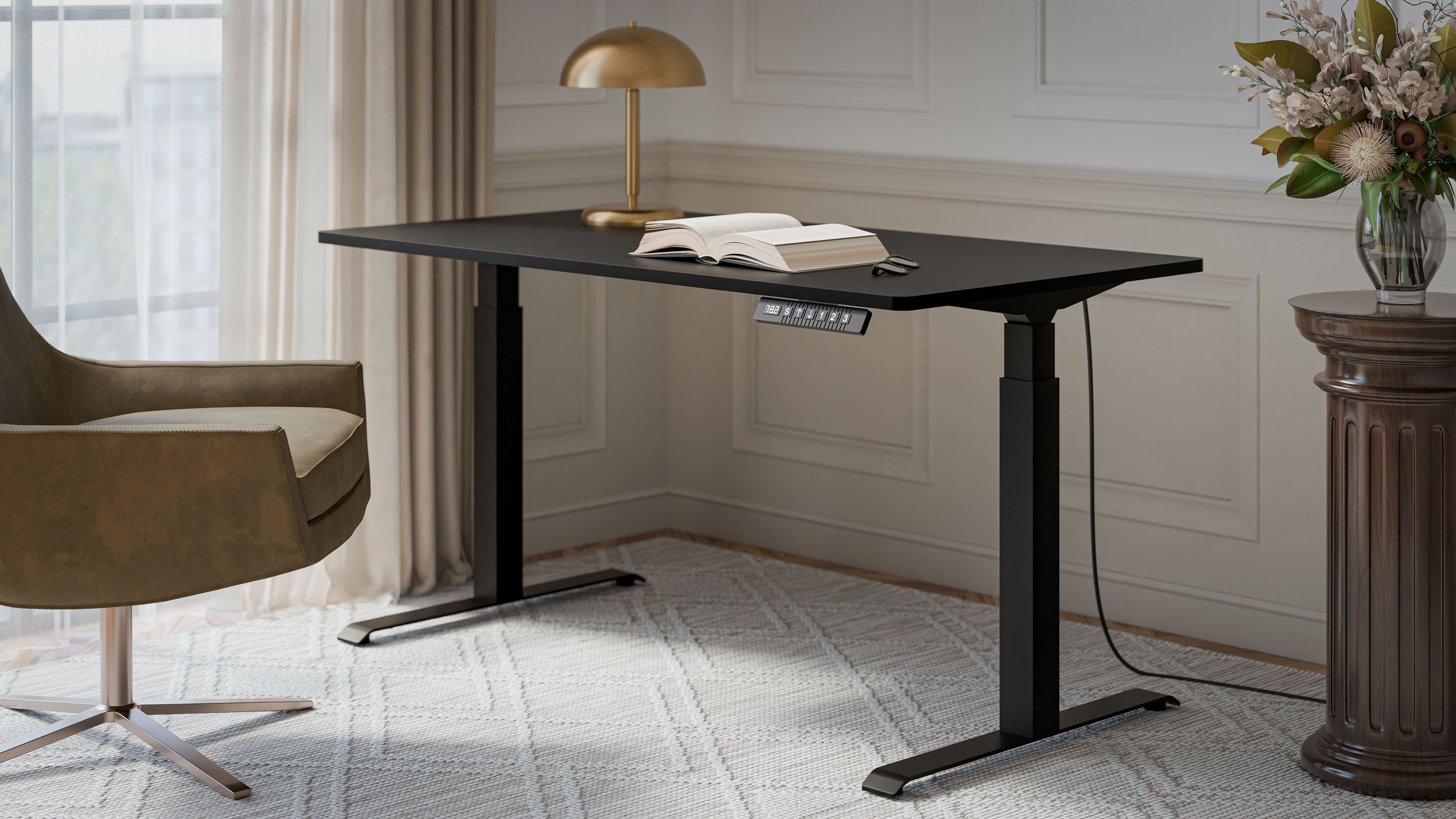 Bureau réglable avec pied en métal Cocoon