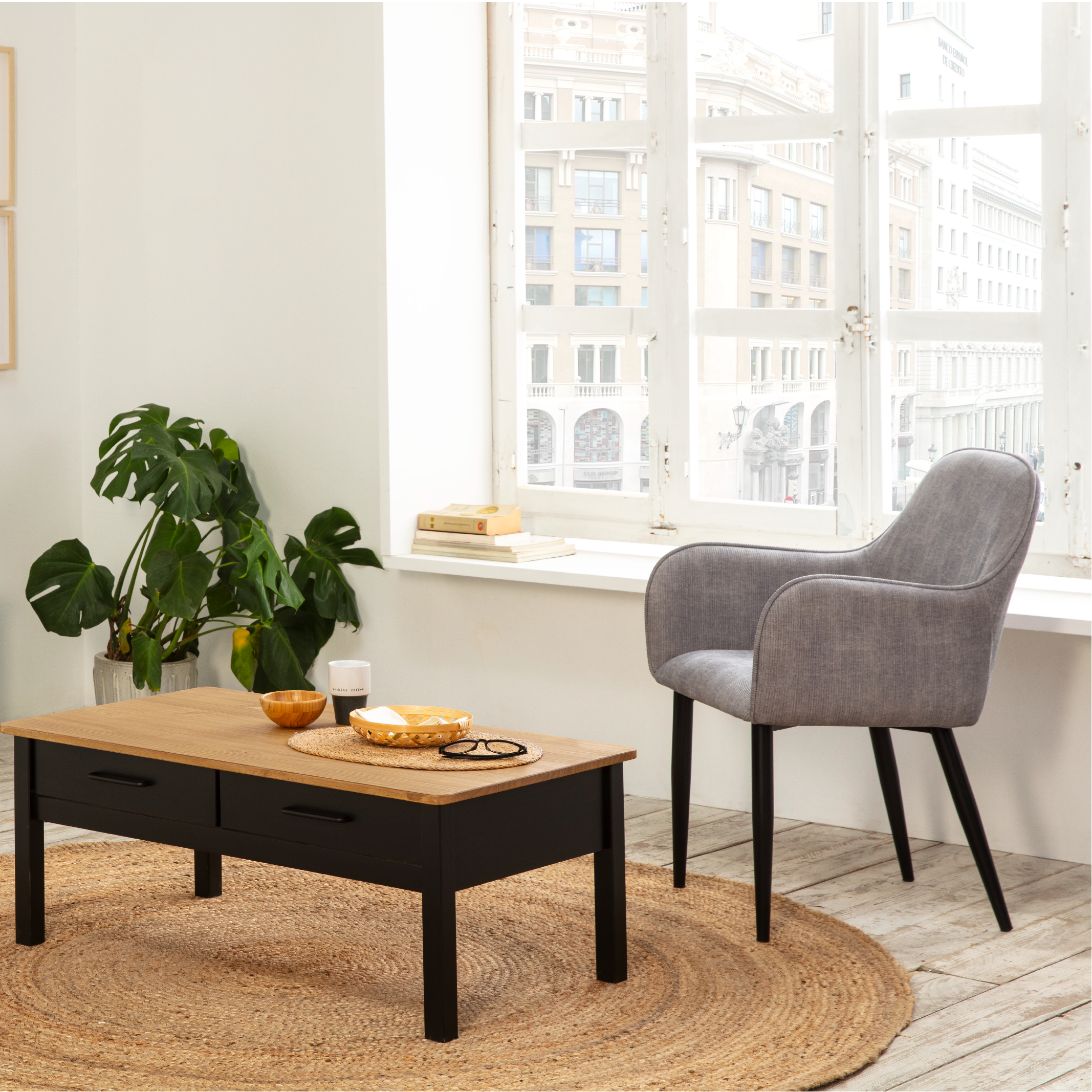 Lot de 2 chaises Sava en velours gris clair