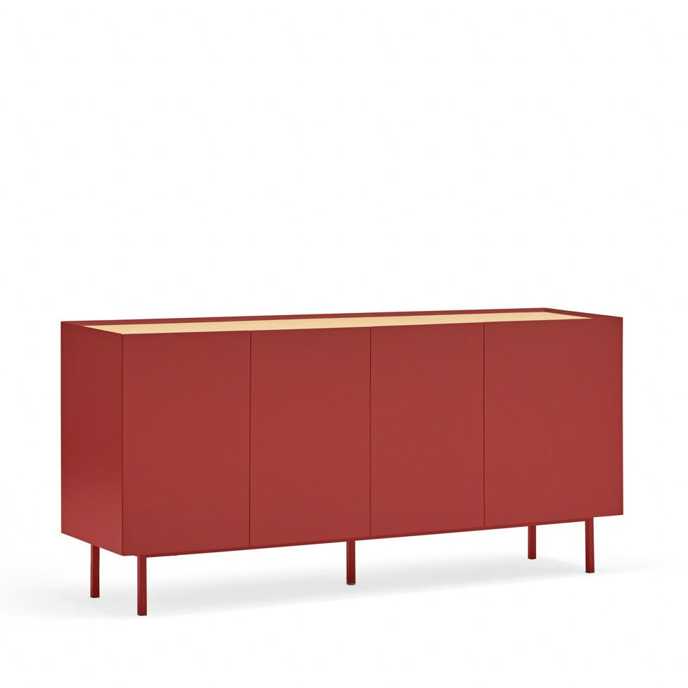 Buffet 4 portes 165x40 cm Arista de Teulat rouge