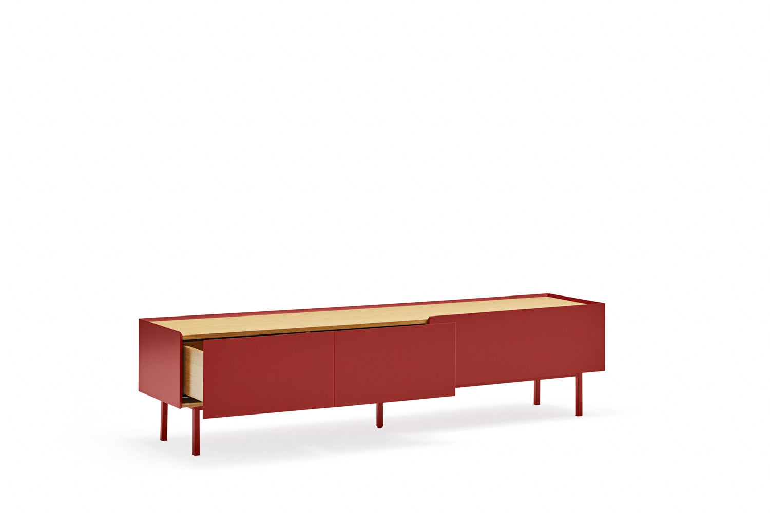 Meuble TV 180x40 cm Arista de Teulat rouge
