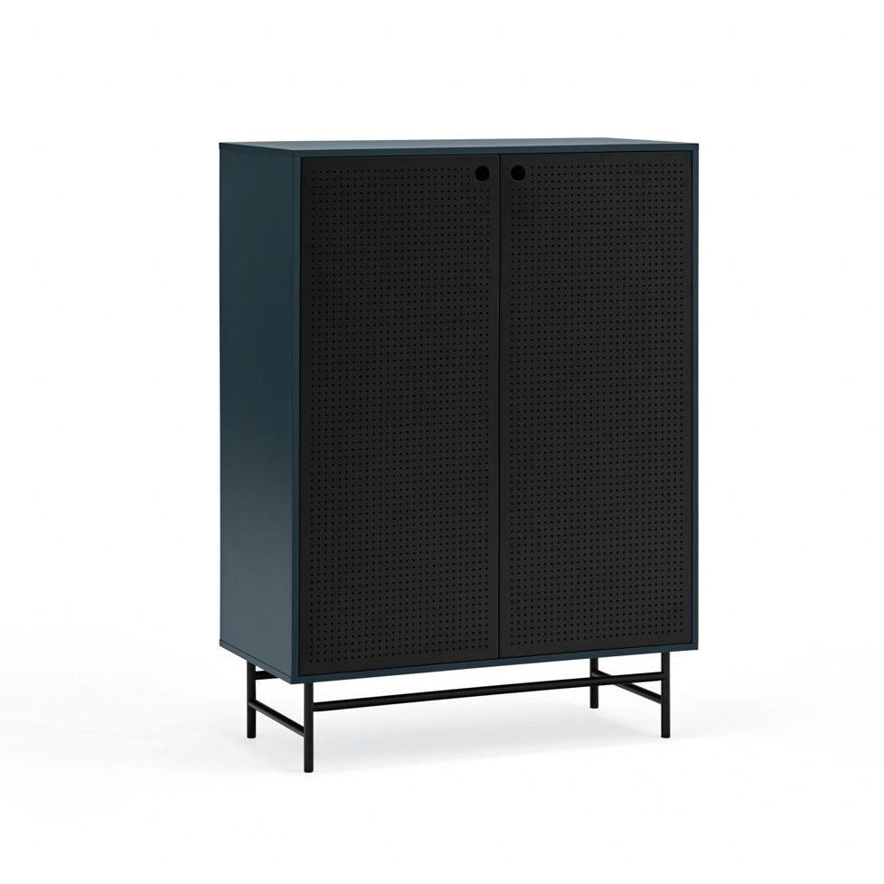 Buffet 2 portes  93x130 cm Punto de Teulat bleue