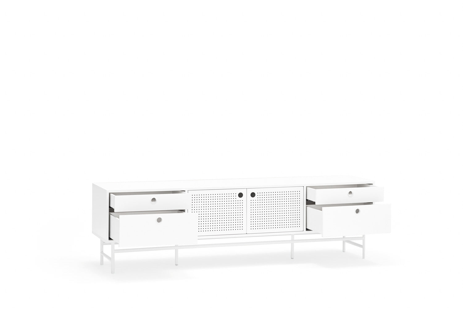 Meuble TV 180x40 cm Punto de Teulat blanc