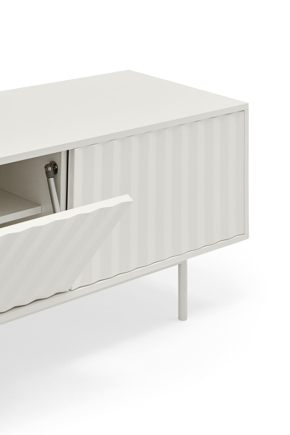 Meuble TV 2 portes à abattant 180x40 cm Sierra de Teulat blanc