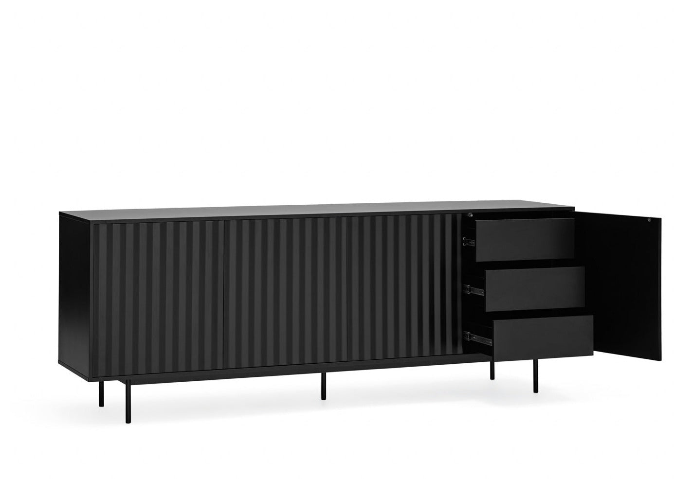 Buffet 4 portes 212x47 cm Sierra de Teulat noir