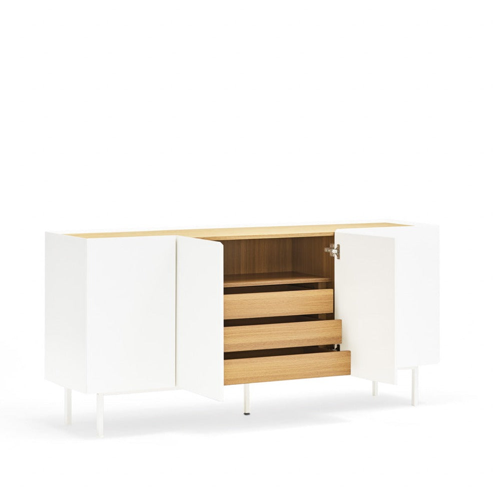 Buffet 4 portes 165x40 cm Arista de Teulat blanc