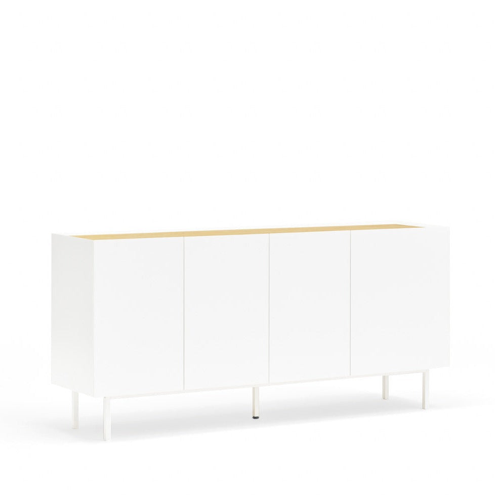 Buffet 4 portes 165x40 cm Arista de Teulat blanc