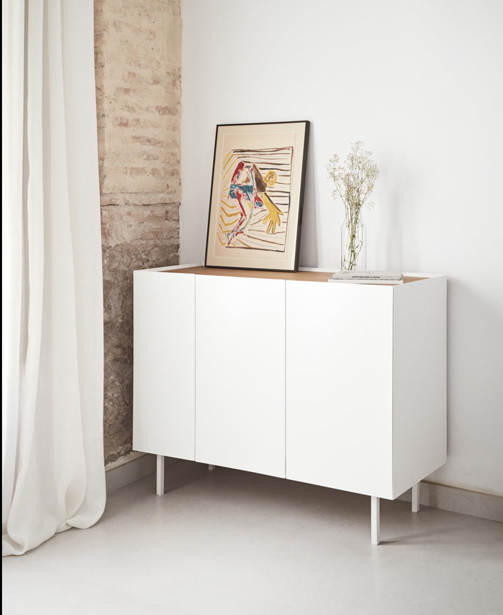 Buffet 3 portes 110x40 cm Arista de Teulat blanc