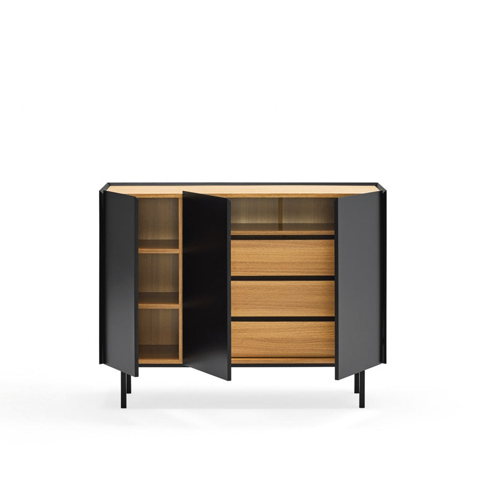 Buffet 3 portes 110x40 cm Arista de Teulat noir