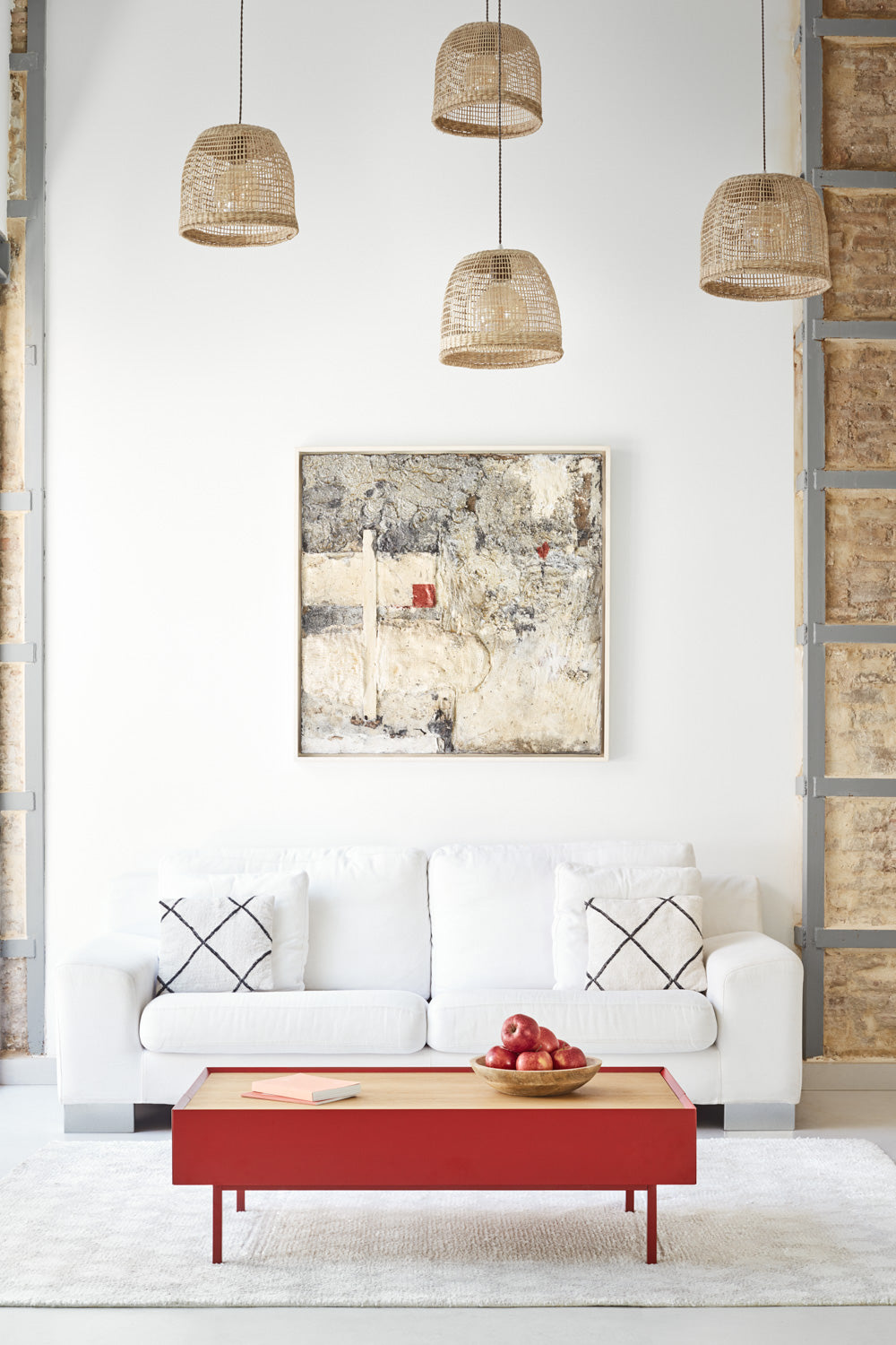 Table basse de salon 110x60 cm Arista Teulat rouge