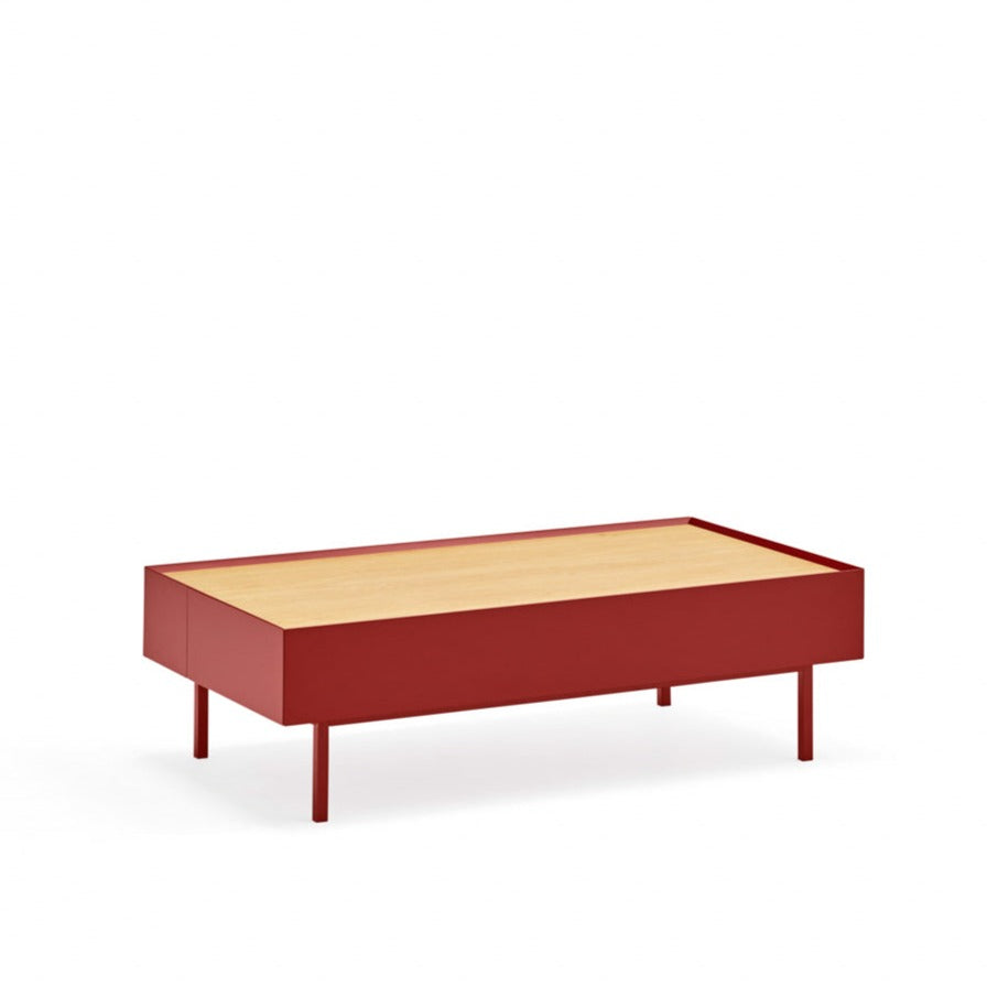 Table basse de salon 110x60 cm Arista Teulat rouge