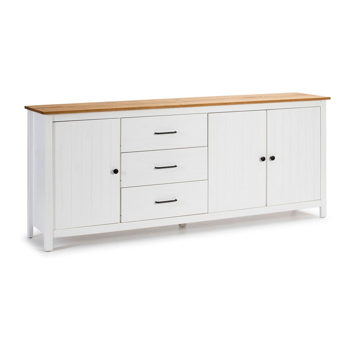 Buffet 190 x 40 cm Triversa  en bois blanc 