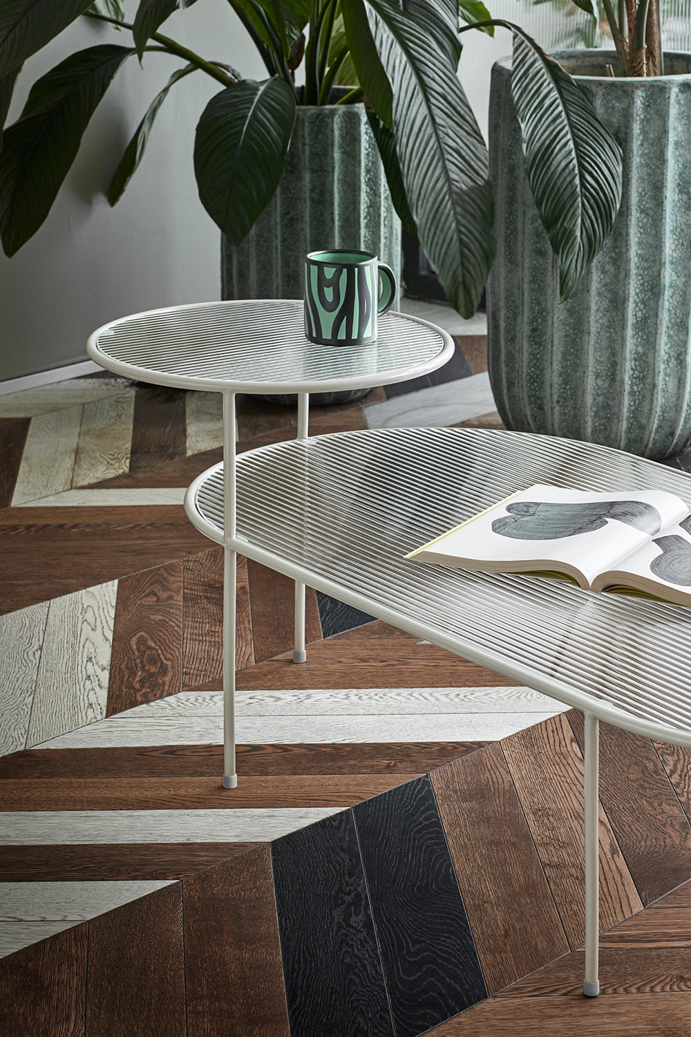 Lot de 2 tables basses 120x60 cm Nix de Teulat crème