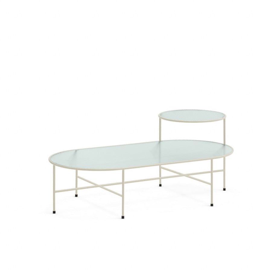 Lot de 2 tables basses 120x60 cm Nix de Teulat crème